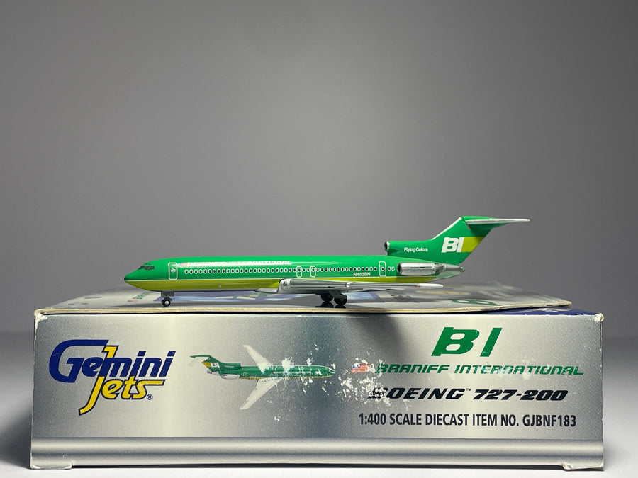 Gemini Jets 1:400 Braniff International Boeing 727-200 N453BN Flying Colors Green GJBNF183
