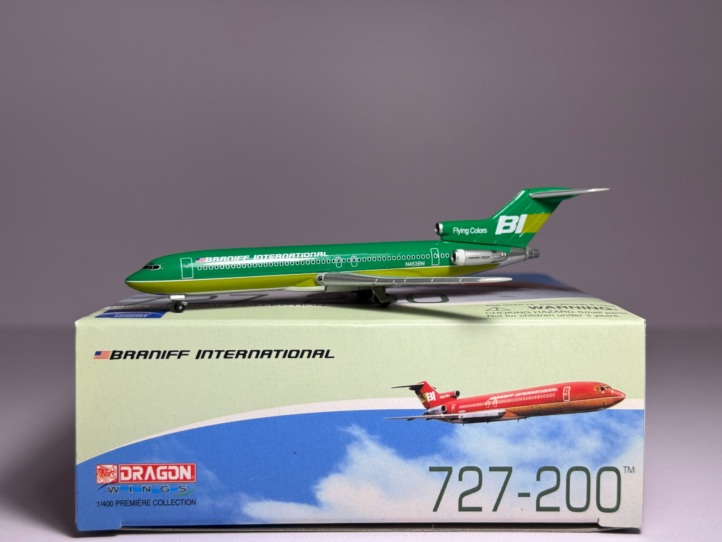Dragon Wings 1:400 Braniff Boeing 727-200 N453BN Flying Colors Green DW56146