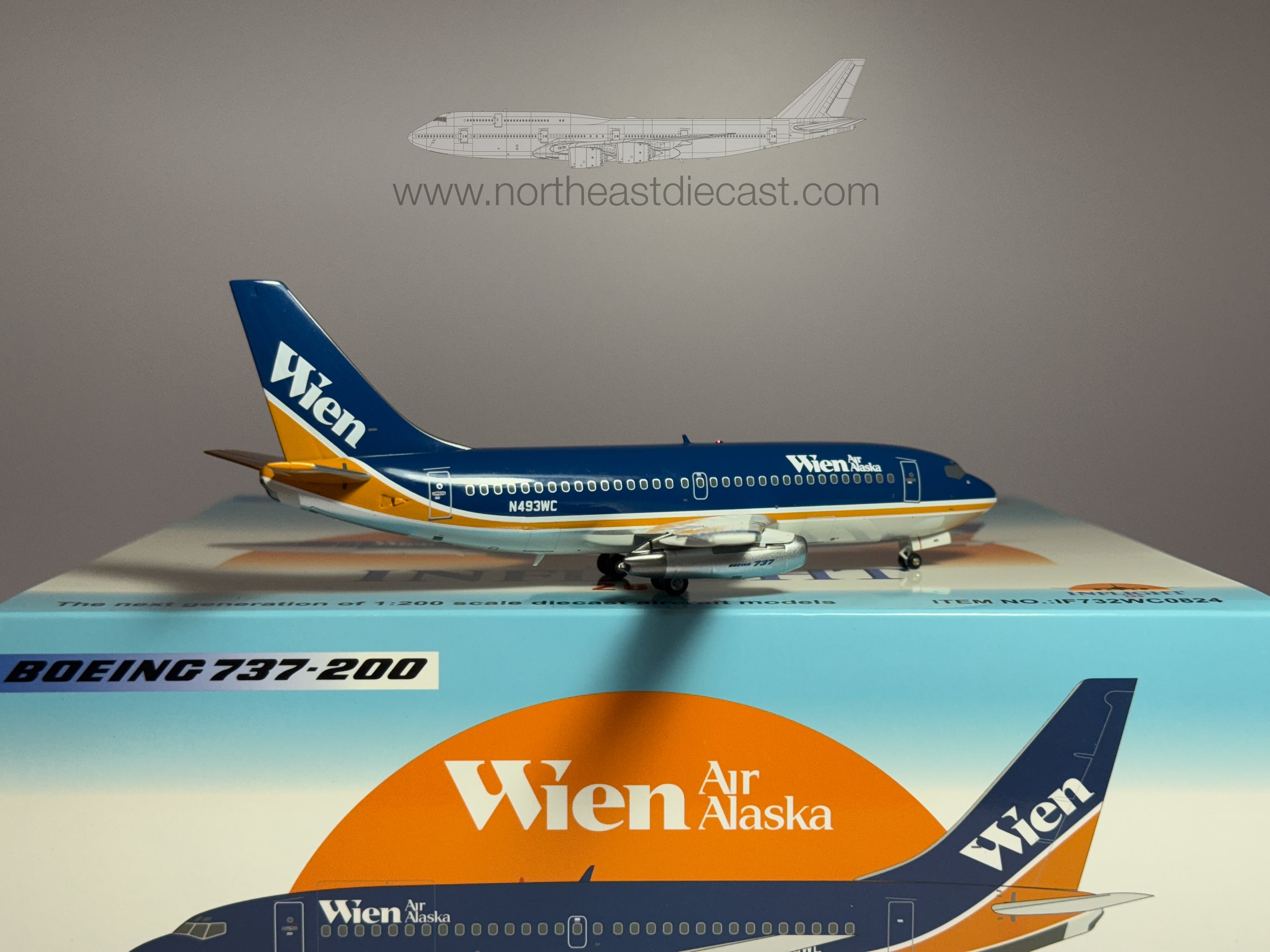 Wien Air Alaska Boeing 737-200 1:200 Inflight200 N493WC (IF732WC0824)