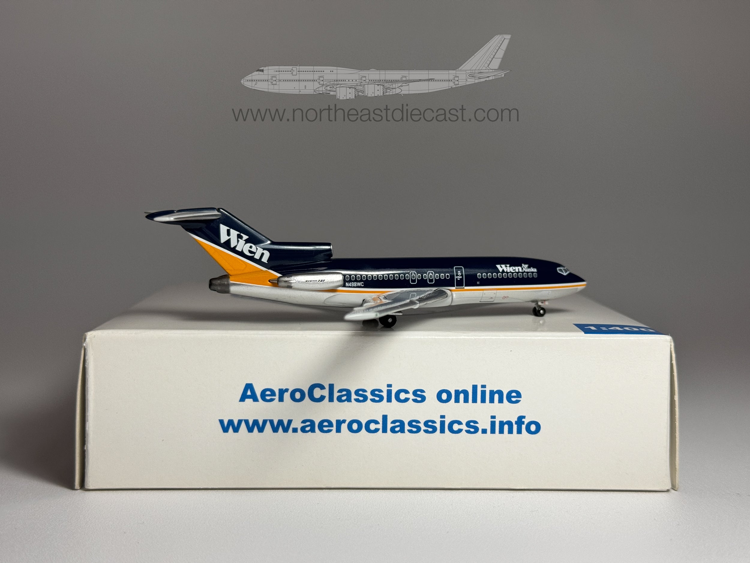 Wien Air Alaska Boeing 727-100 1:400 Aeroclassics N498WC (AC18089)