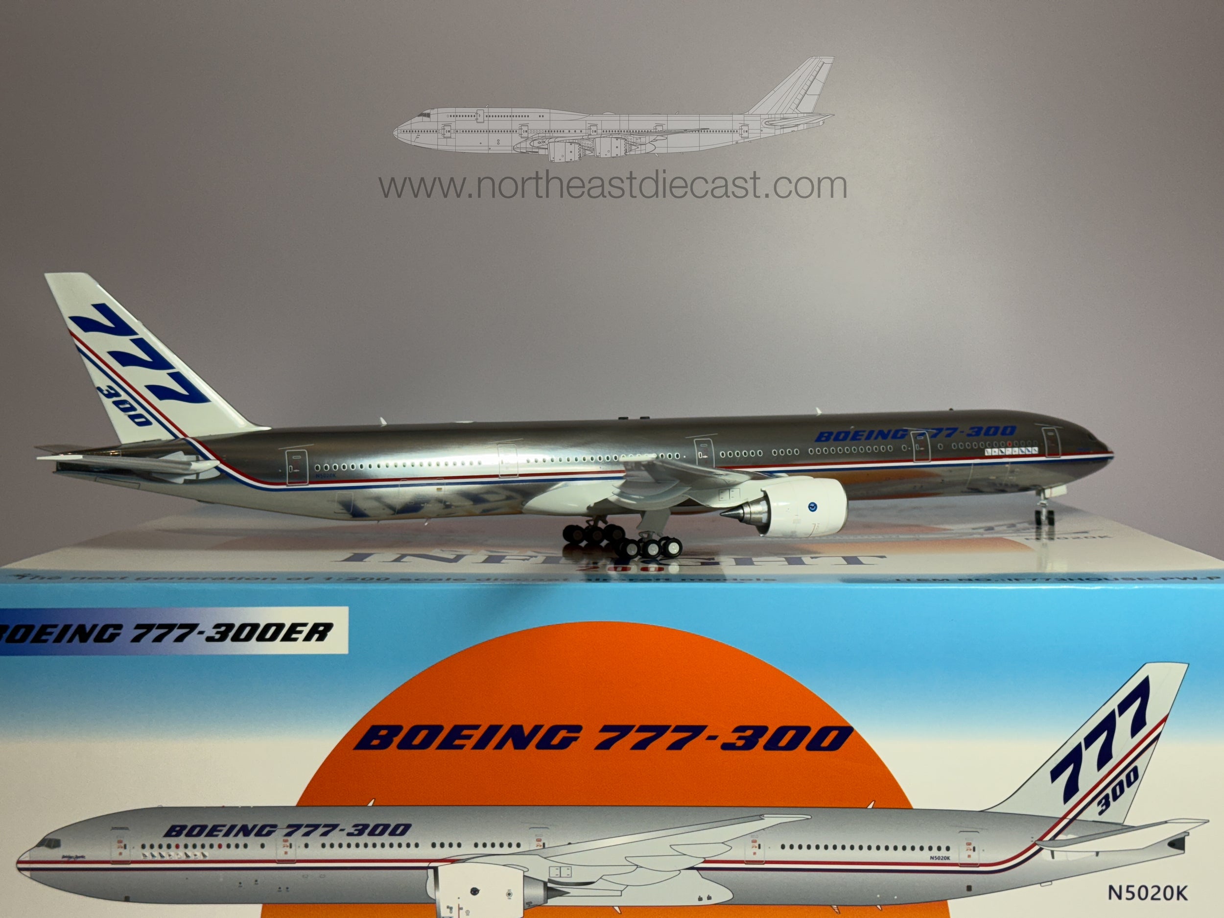 Boeing House Boeing 777-300ER 1:200 Inflight200 N5020K (IF773HOUSE-PW-P)
