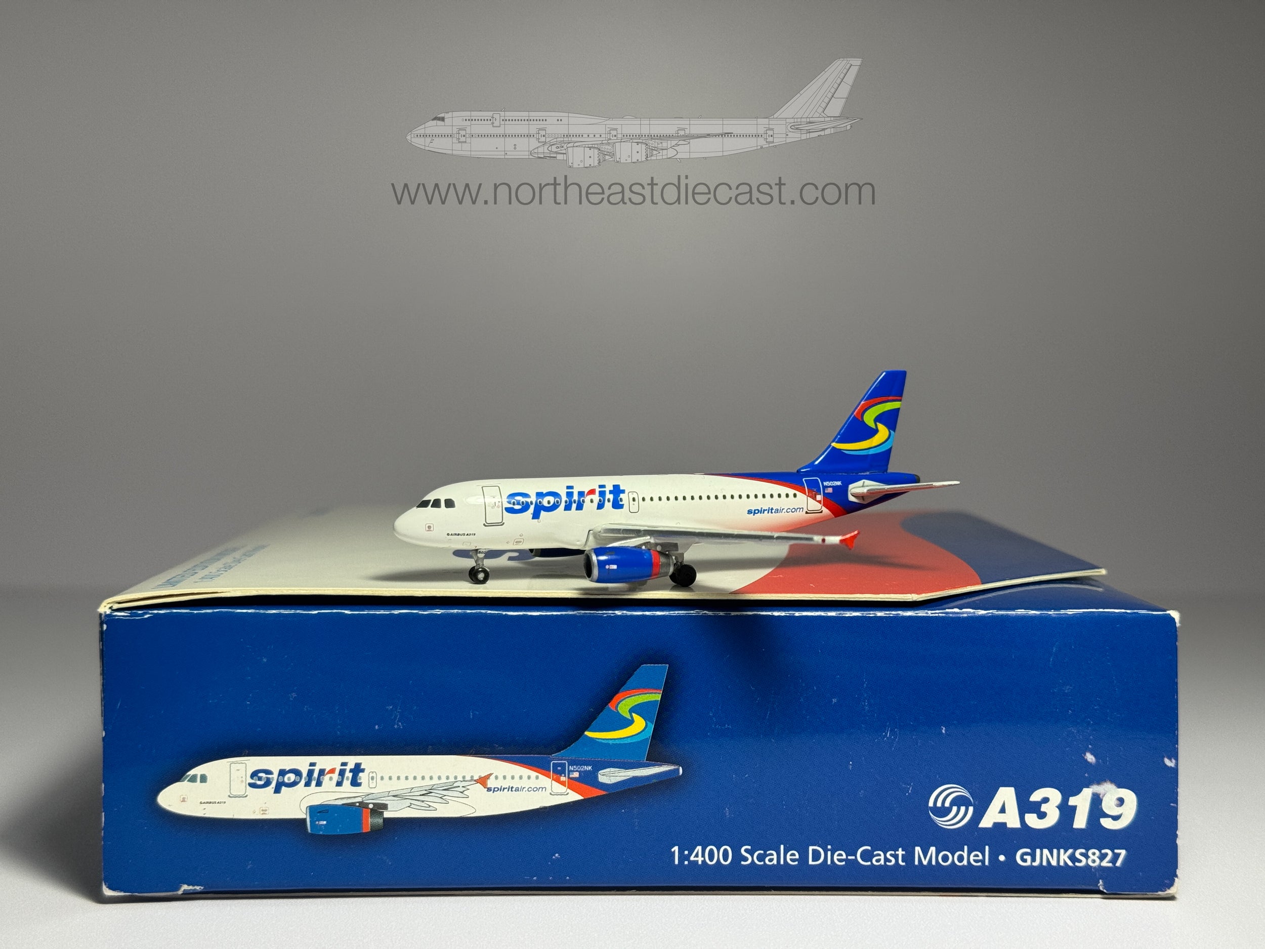 Spirit Airlines Airbus A319 1:400 Gemini Jets N502NK (GJNKS827)