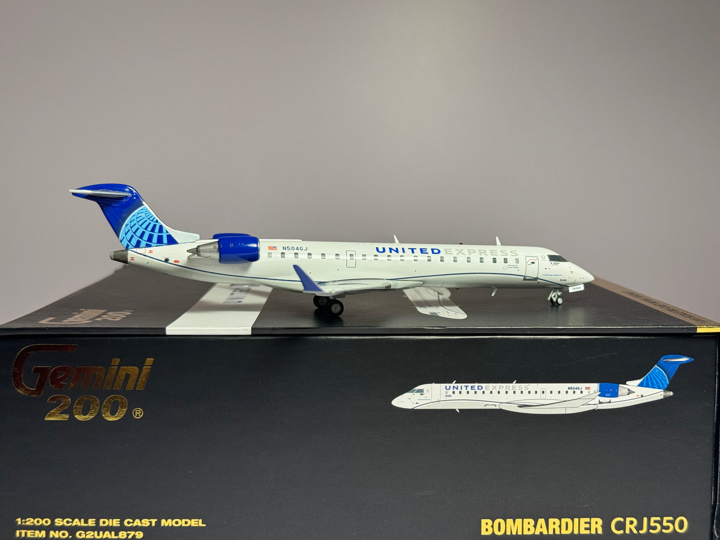 Gemini Jets 1:200 United Connection Bombardier CRJ550 N504GJ Evo Blue G2UAL879