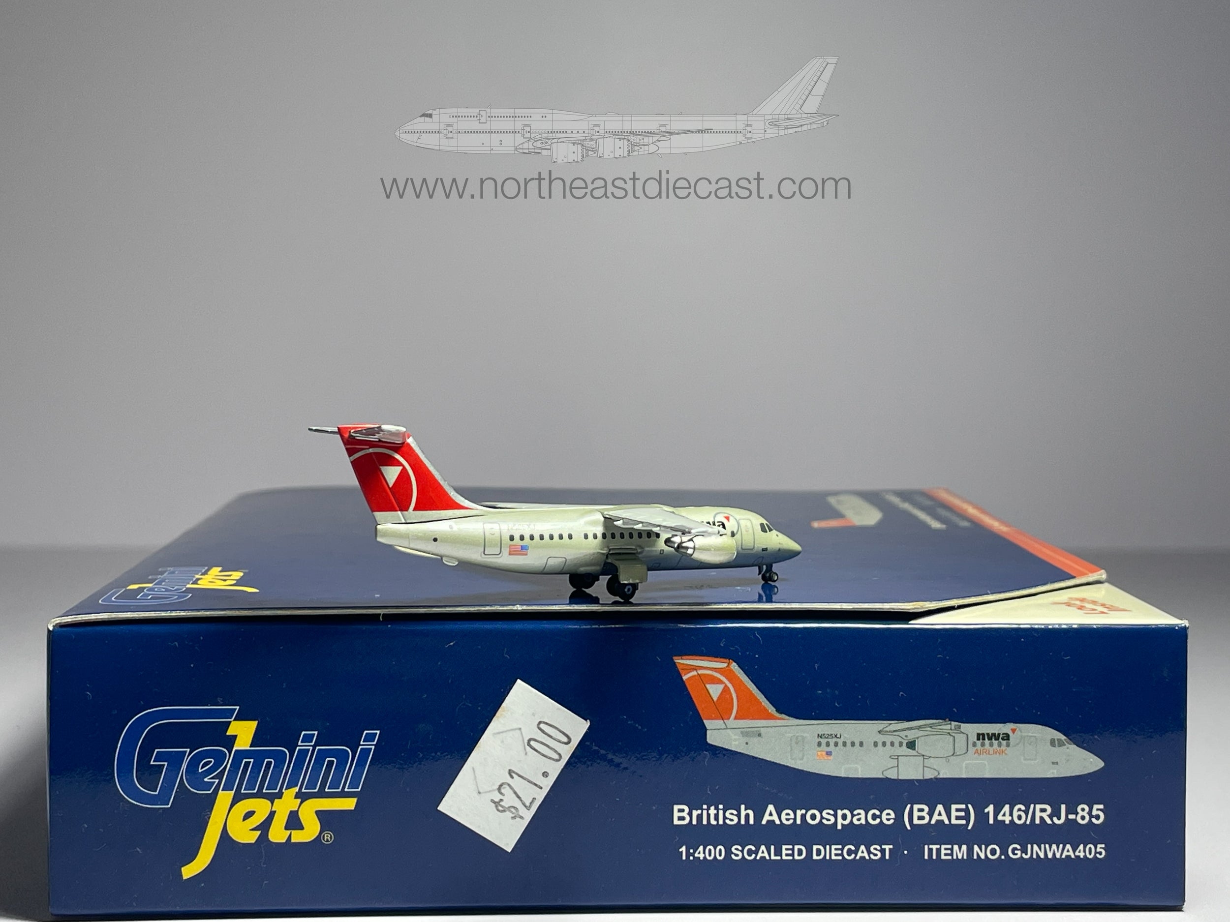 Northwest Airlink Avro RJ85 1:400 Gemini Jets N525XJ (GJNWA405)
