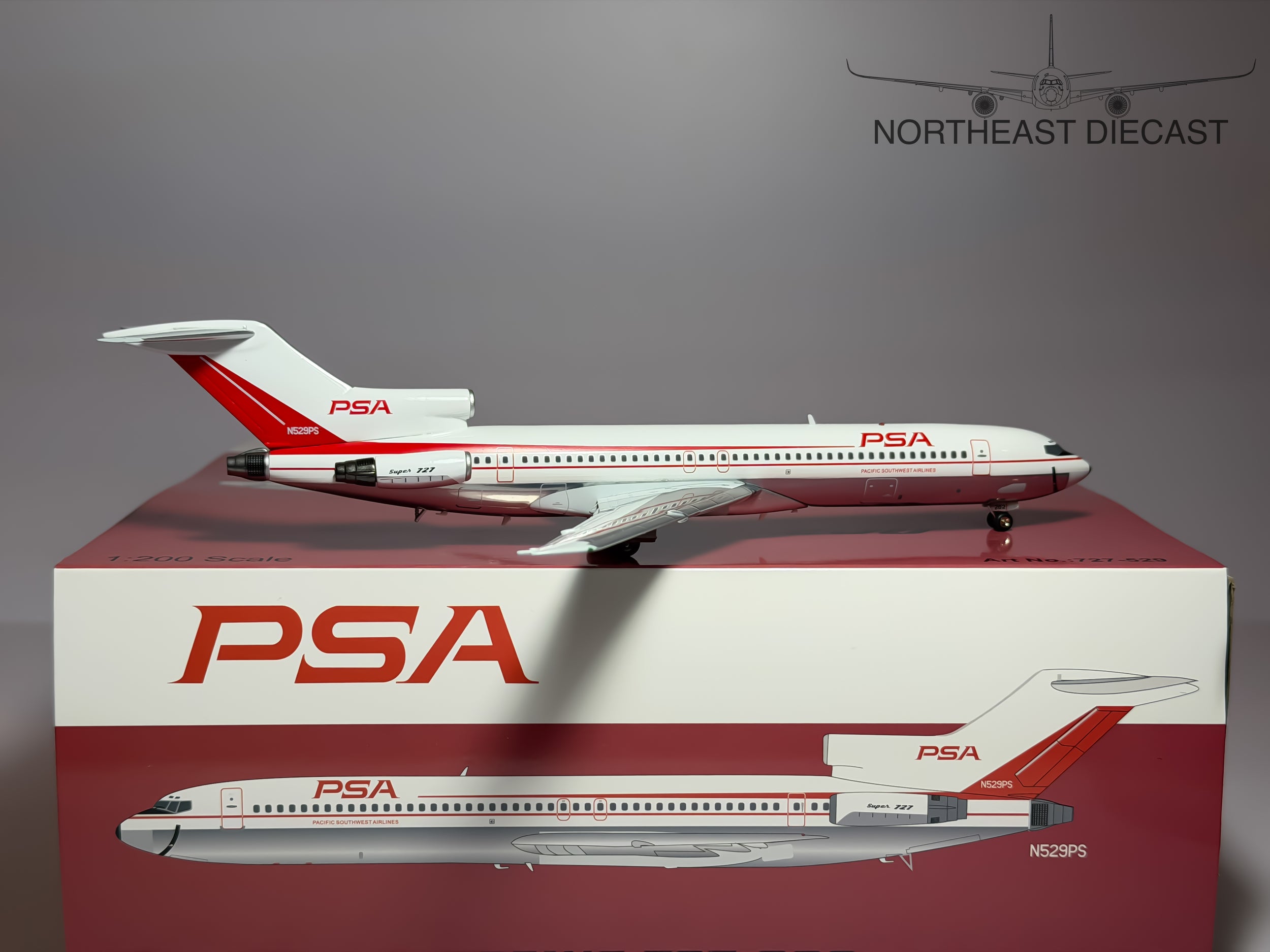 PSA Boeing 727-200 1:200 Inflight200 N529PS (IF727-529P)