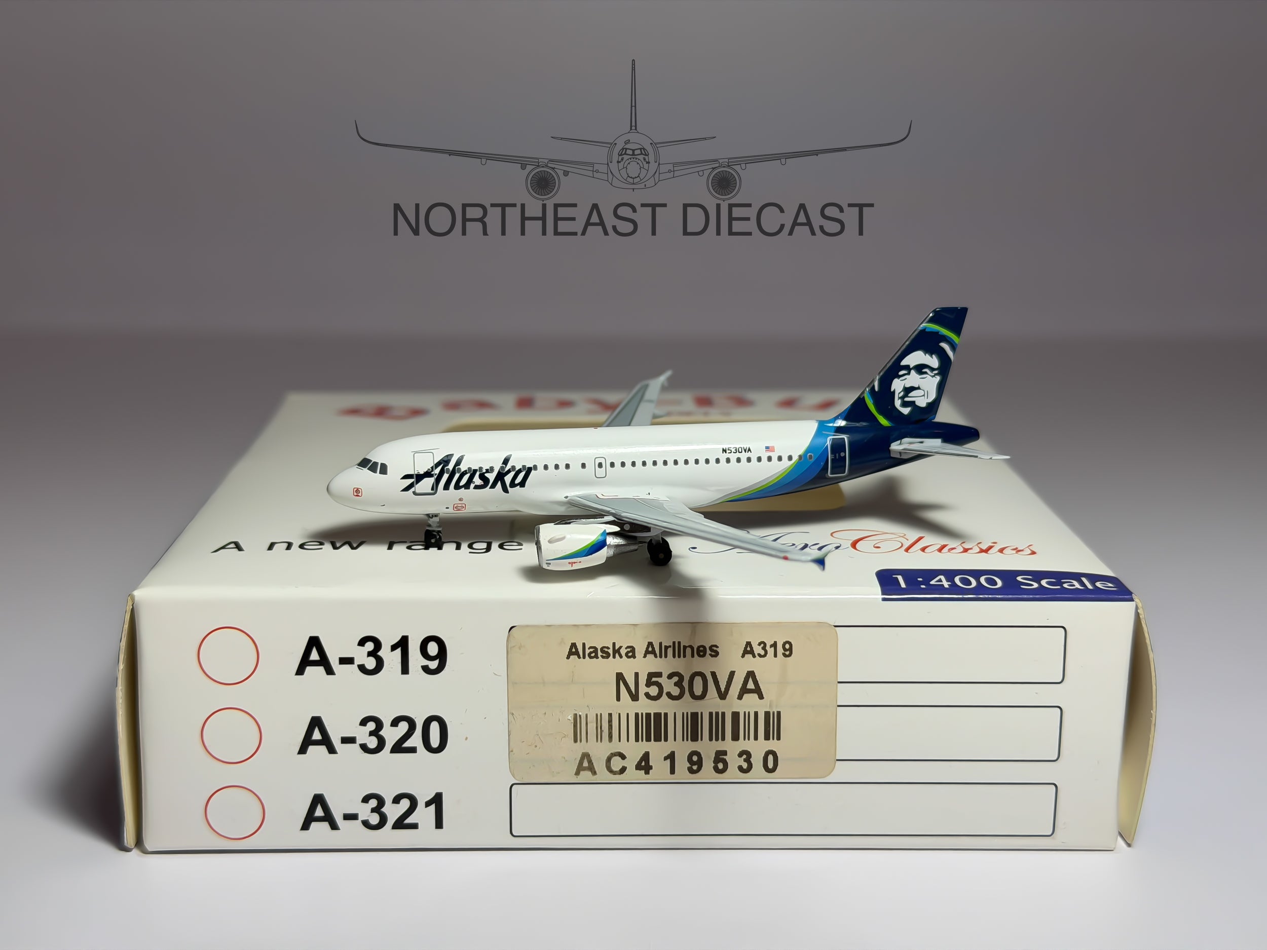 Alaska Airlines Airbus A319 1:400 Aeroclassics N530VA (AC419530)