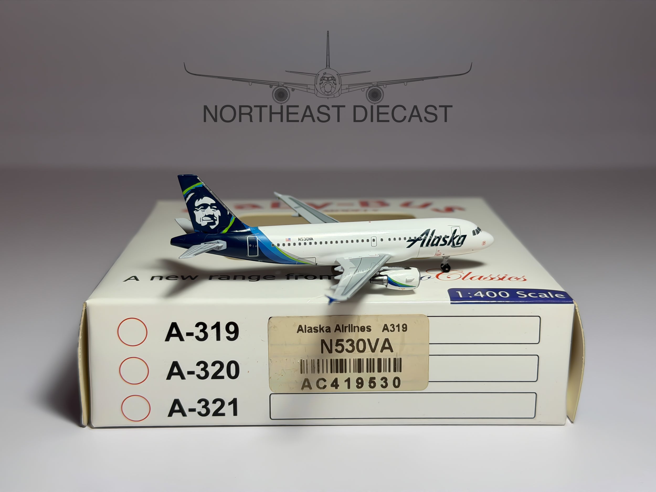 Alaska Airlines Airbus A319 1:400 Aeroclassics N530VA (AC419530)