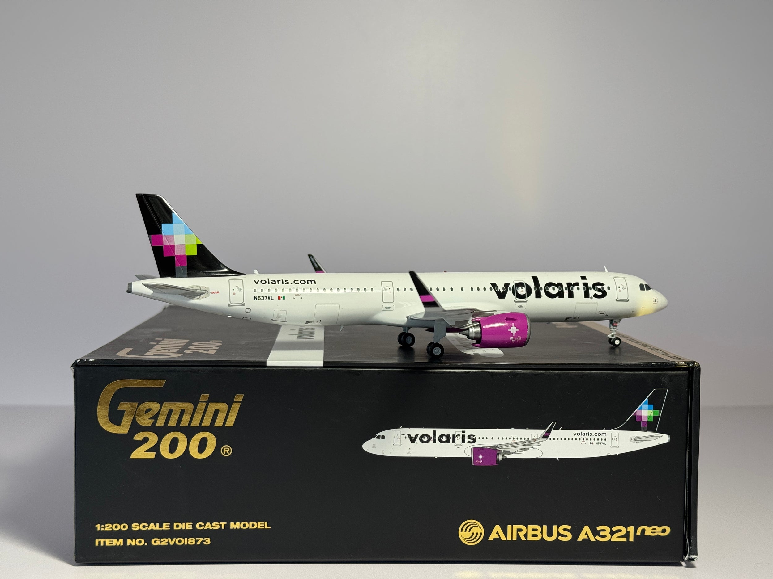Gemini Jets 1:200 Volaris Airbus A321neo N537VL current colors G2VOI873