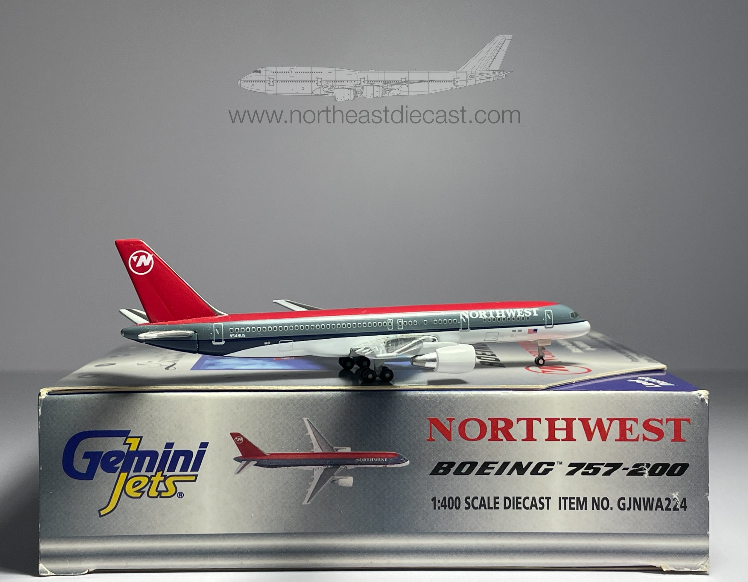 Northwest Airlines Boeing 757-200 1:400 Gemini Jets N548US (GJNWA224)