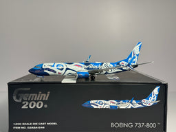 Gemini Jets 1:200 Alaska Airlines Boeing 737-800 N559AS "XAAT KWAANI" Salmon G2ASA1246