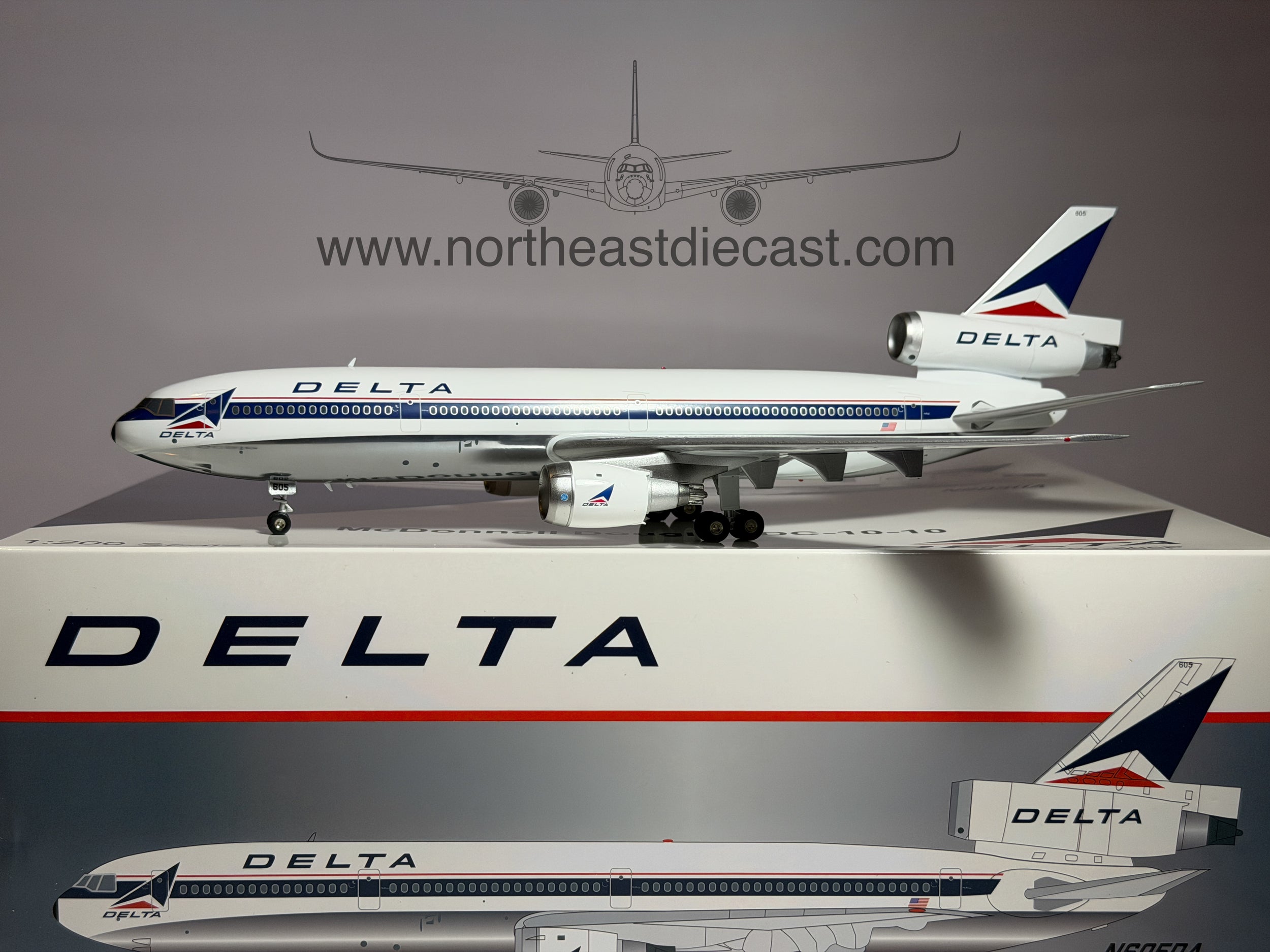 Delta Air Lines McDonnell Douglas DC-10-10 1:200 Inflight200 N605DA (B-101-605P)