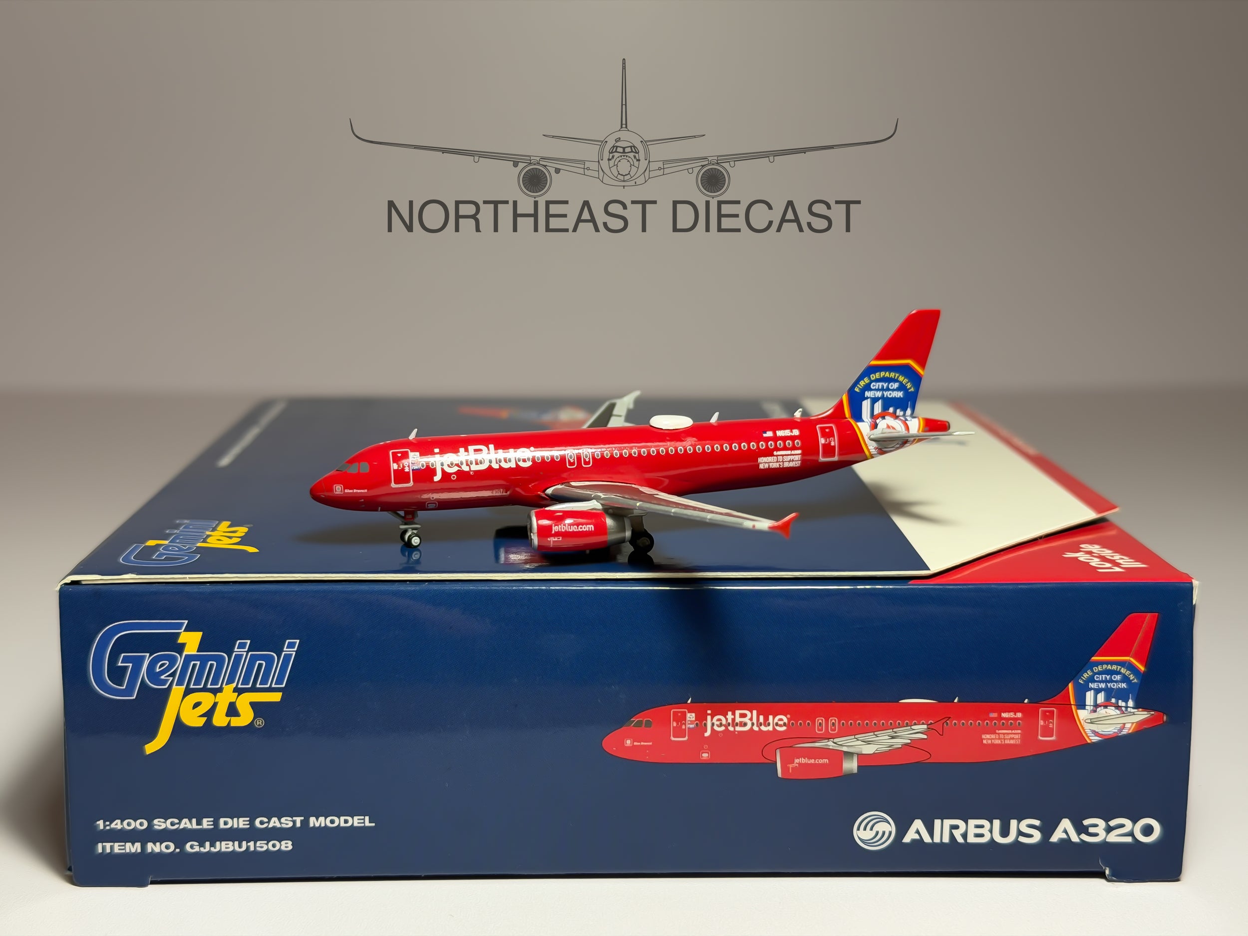 JetBlue Airbus A320-200 1:400 Gemini Jets N615JB (GJJBU1508)