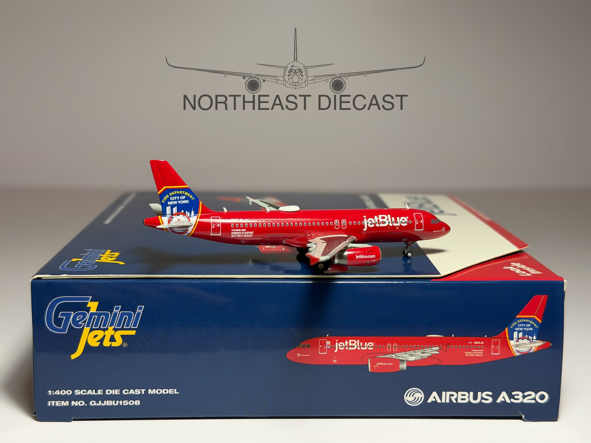 JetBlue Airbus A320-200 1:400 Gemini Jets N615JB (GJJBU1508)