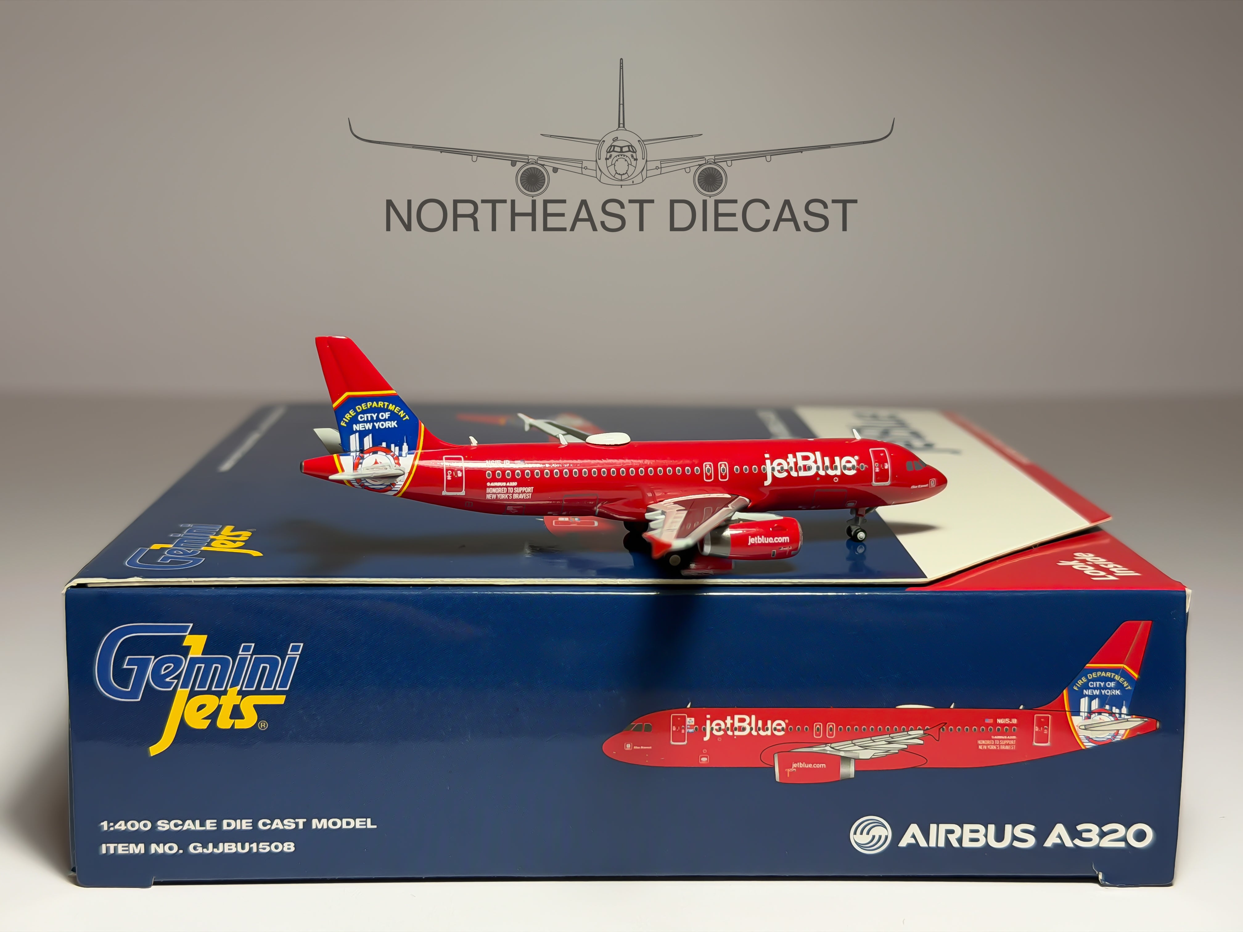JetBlue Airbus A320-200 1:400 Gemini Jets N615JB (GJJBU1508)