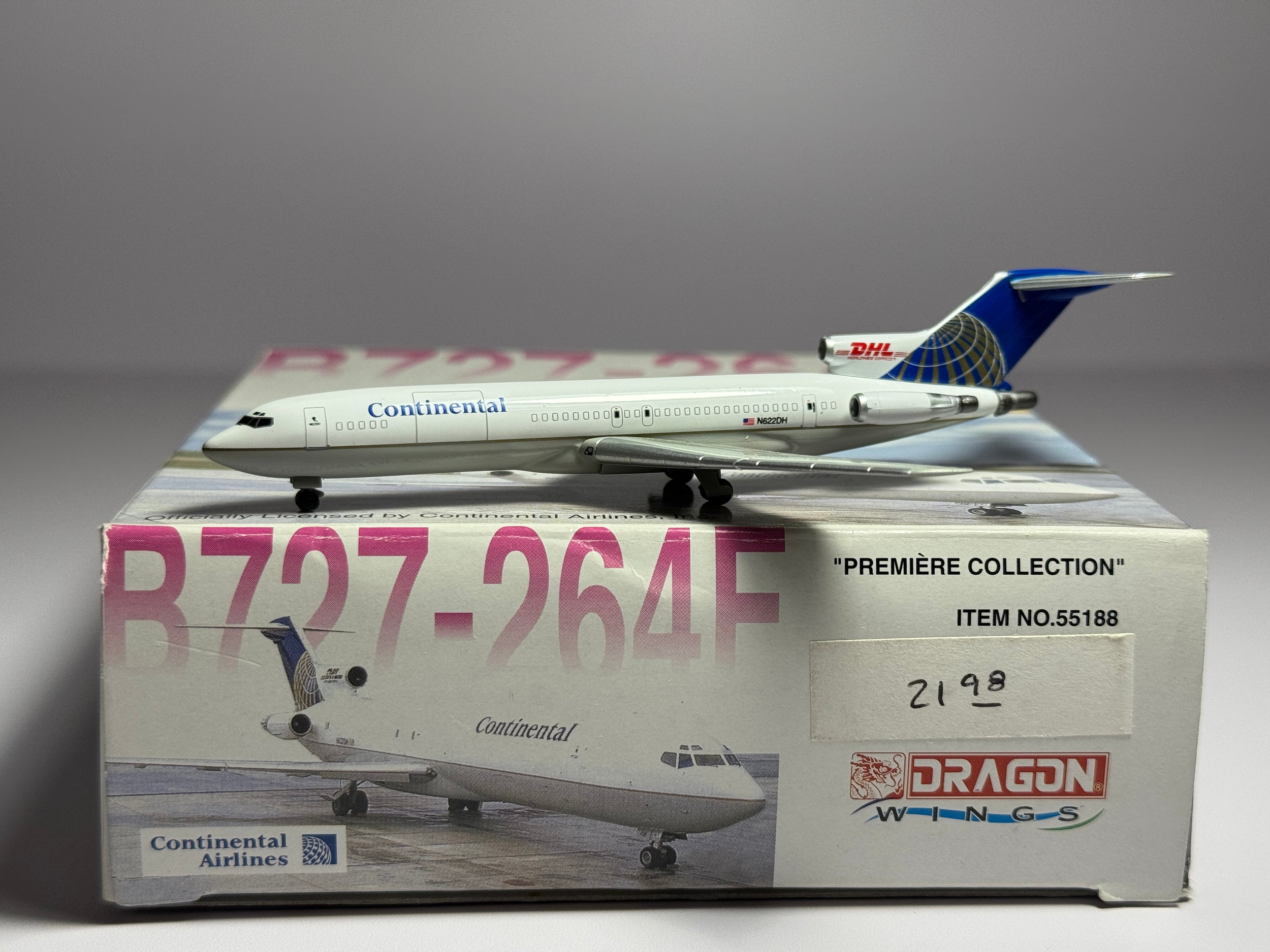 Dragon Wings 1:400 Continental Cargo Boeing 727-200F N622DH DHL titles 55188