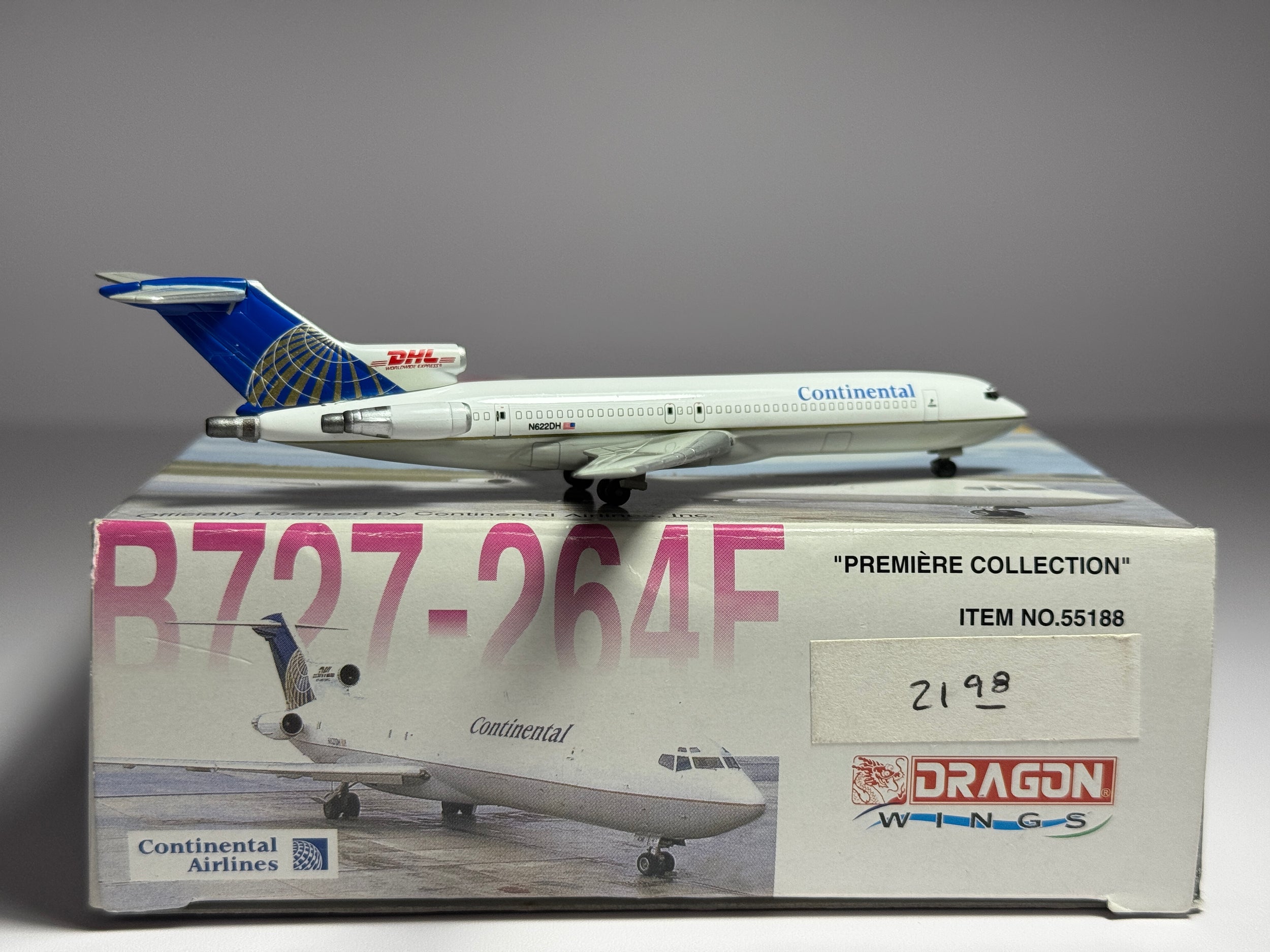 Dragon Wings 1:400 Continental Cargo Boeing 727-200F N622DH DHL titles 55188