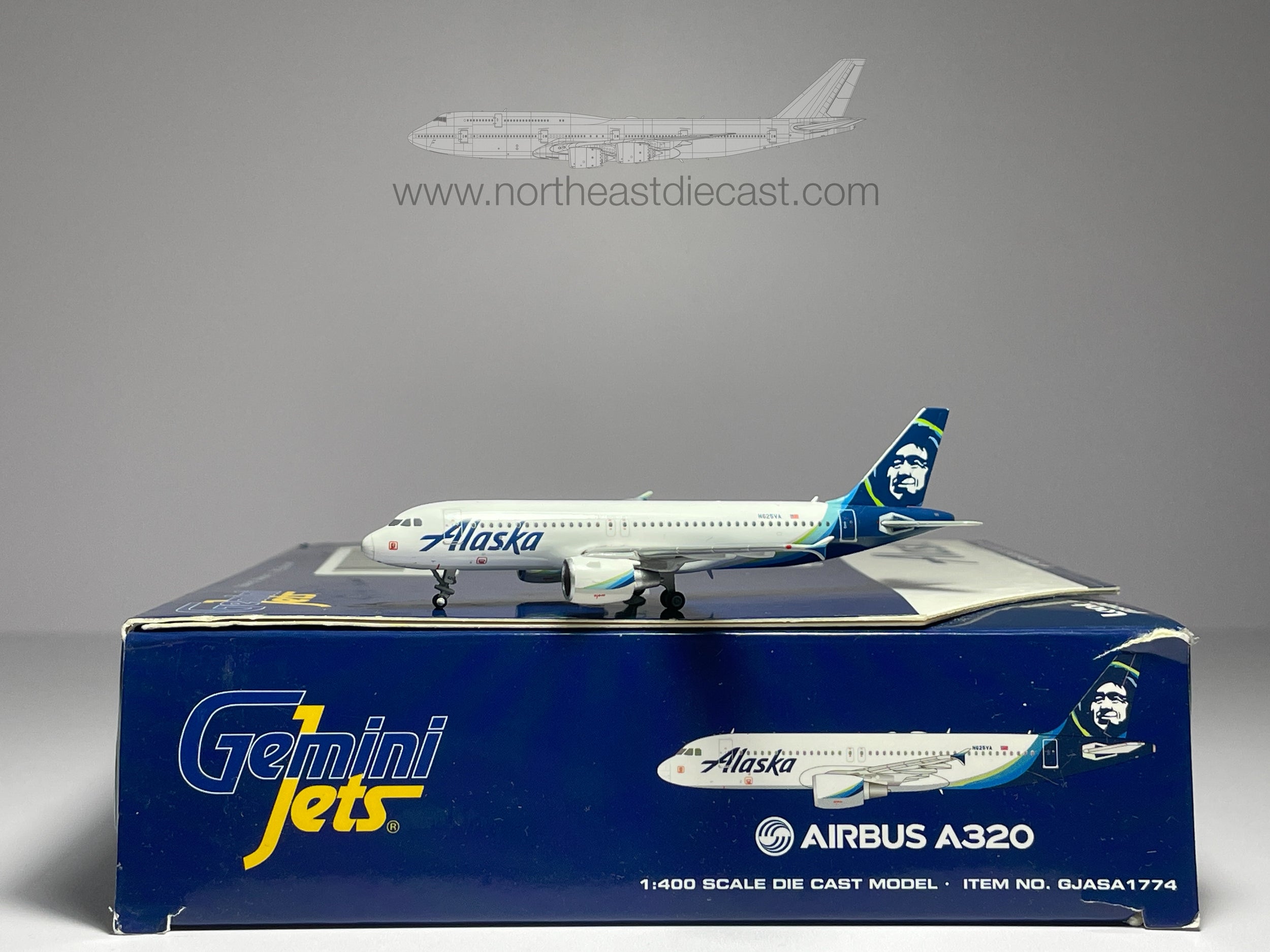 Alaska Airlines Airbus A320-200 1:400 Gemini Jets N625VA (GJASA1774)