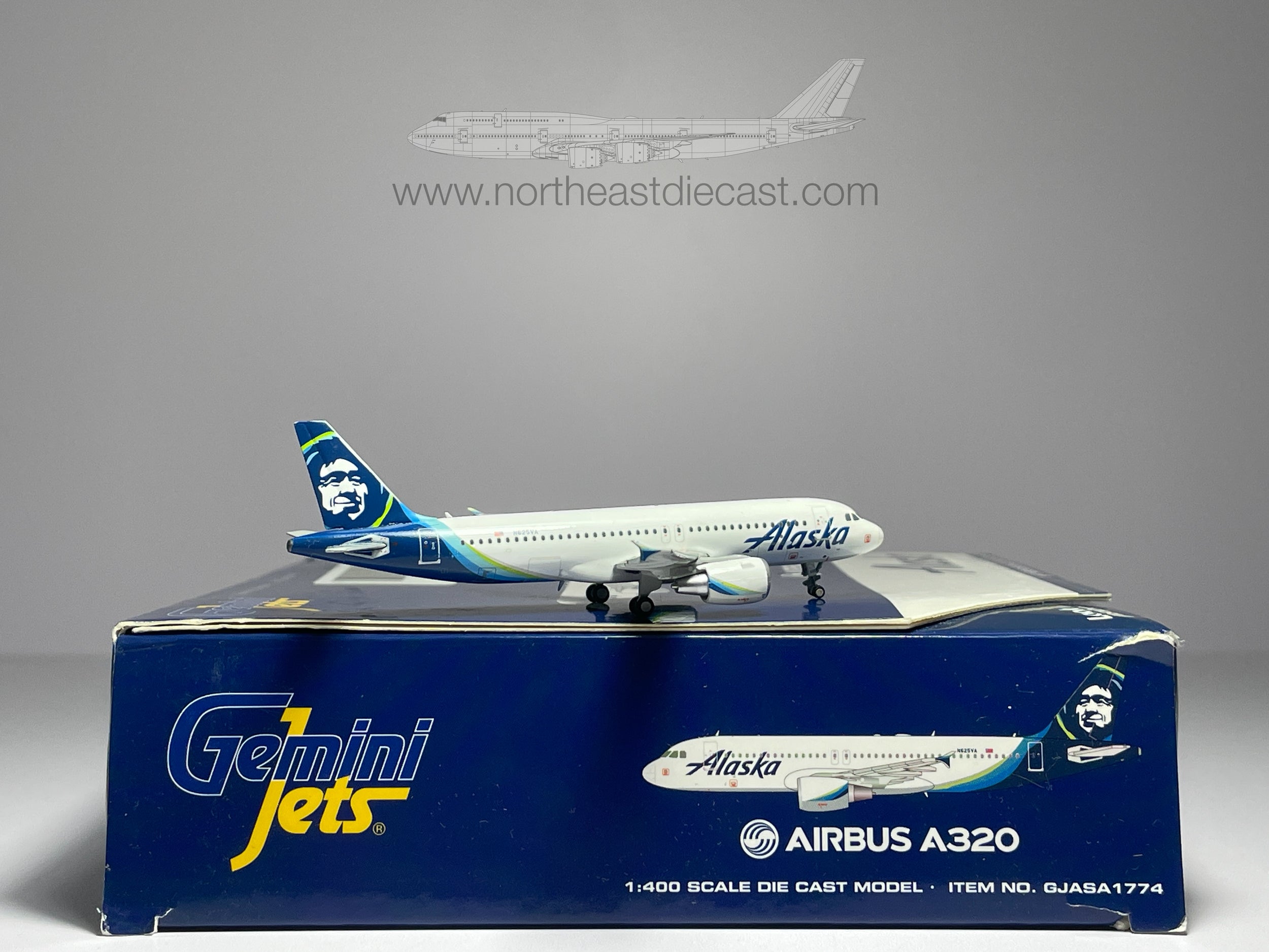 Alaska Airlines Airbus A320-200 1:400 Gemini Jets N625VA (GJASA1774)