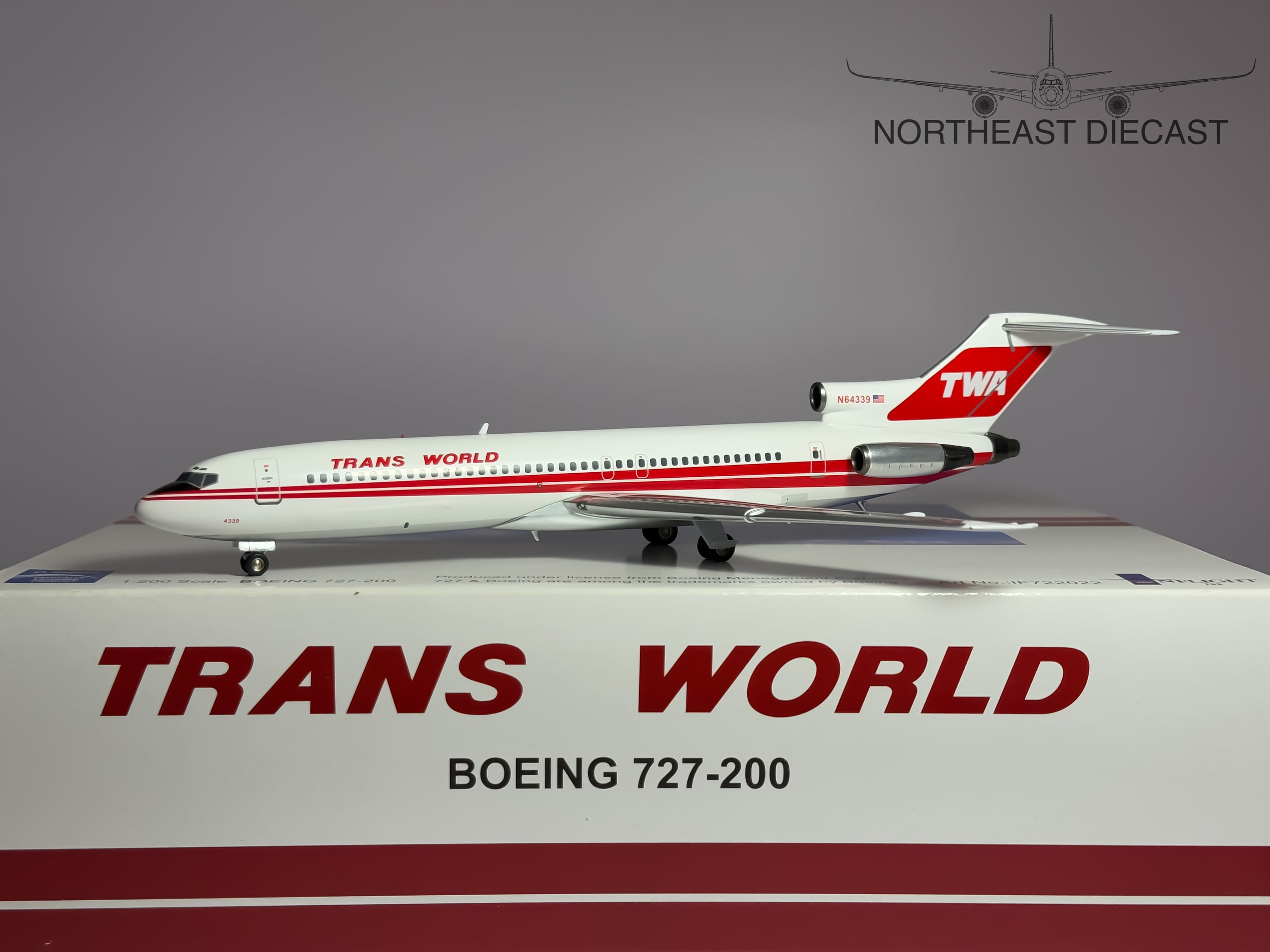 TWA Trans World Airlines Boeing 727-200 1:200 Inflight200 N64339 (IF722022)