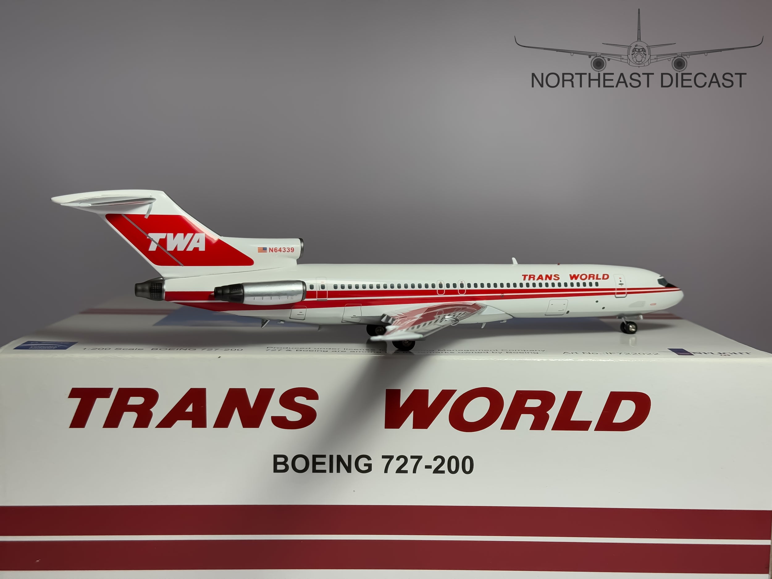 TWA Trans World Airlines Boeing 727-200 1:200 Inflight200 N64339 (IF722022)