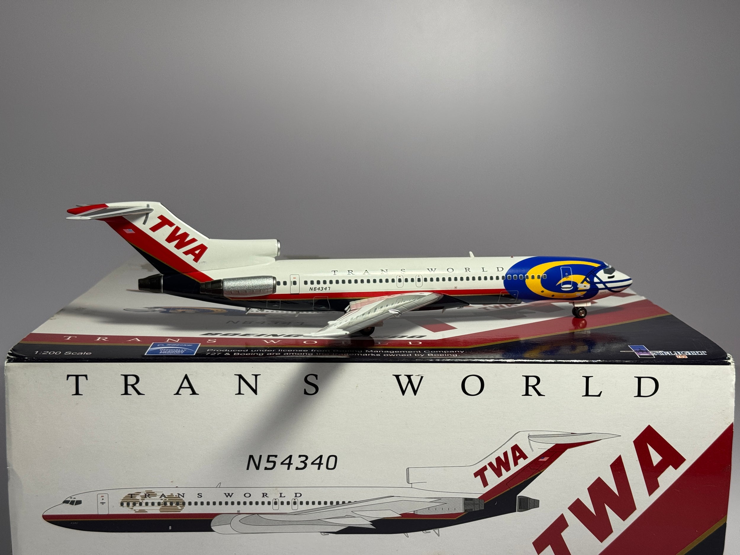 Inflight 1:200 TWA Boeing 727-200 N64347 St. Louis Rams IF7220411B