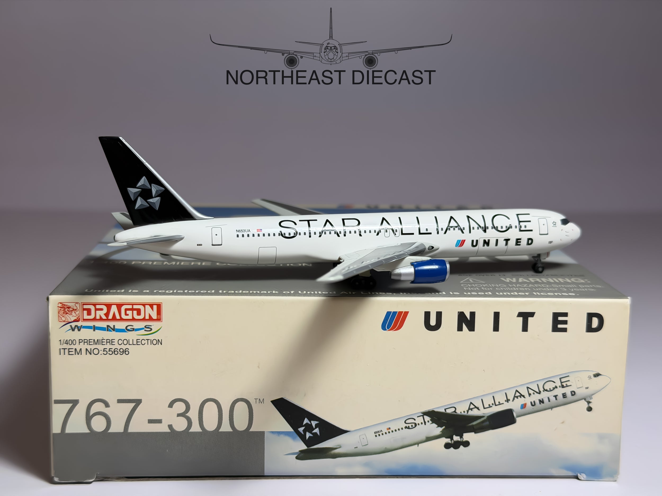 United Airlines Boeing 767-300 1:400 Dragon Wings N653UA (55696)