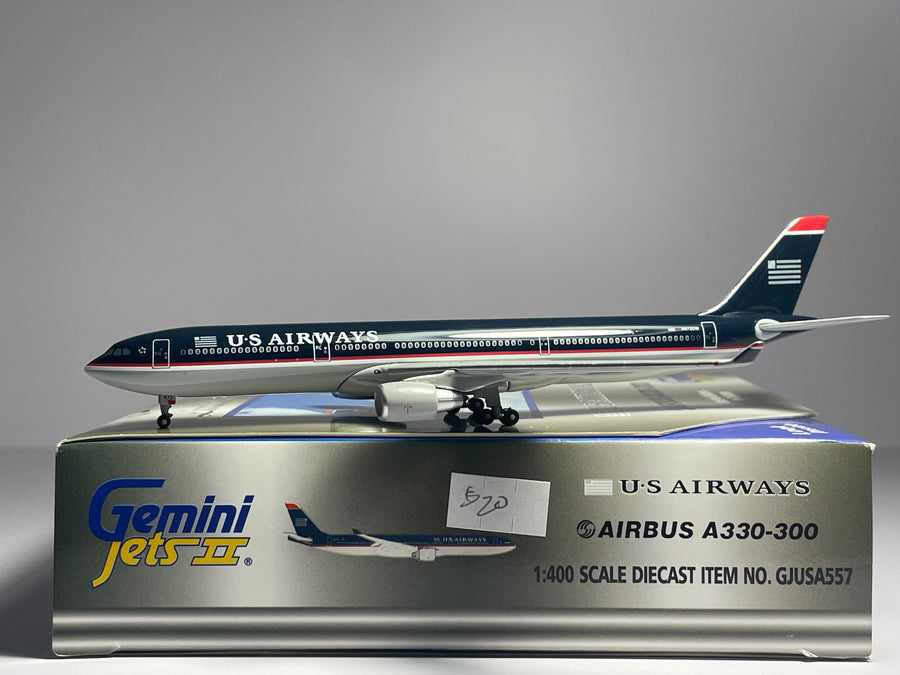 Gemini Jets 1:400 U.S. Airways Airbus A330-300 N672UW 1990s Dark Blue GJUSA557