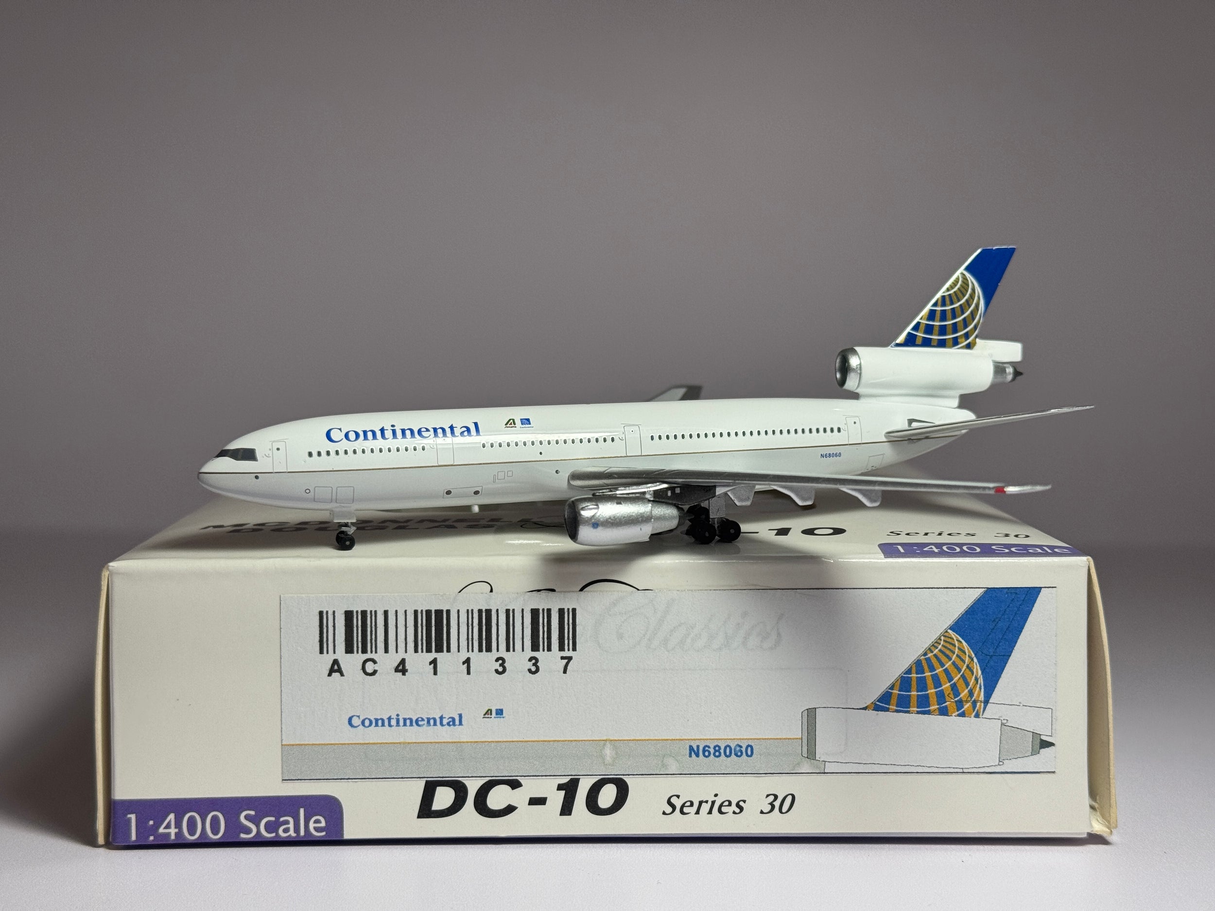 Aeroclassics 1:400 Continental Airlines McDonnell Douglas DC-10 N68060 Alitalia hybrid AC411337