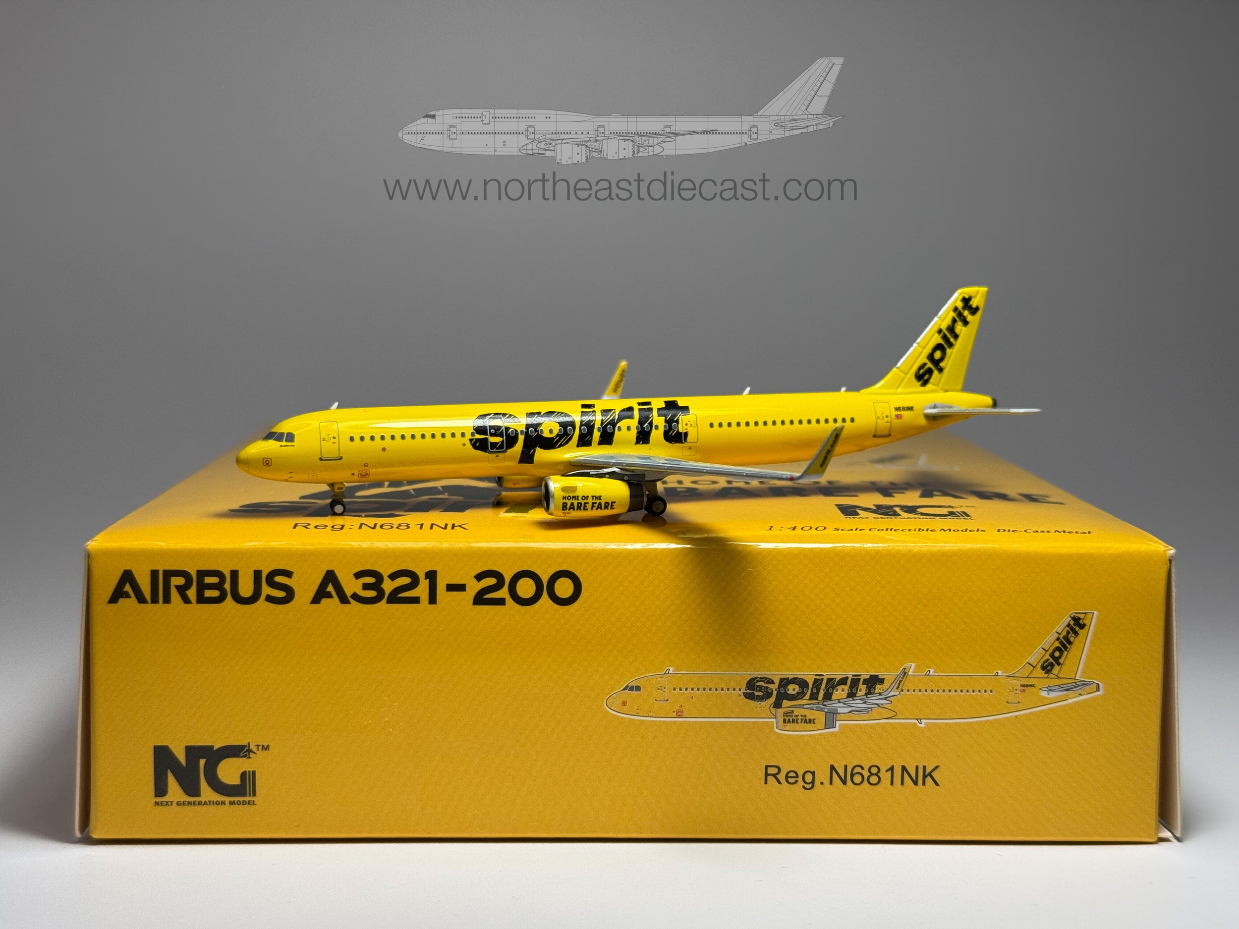 Spirit Airlines Airbus A321-200 1:400 NG Models N681NK (NG13016)