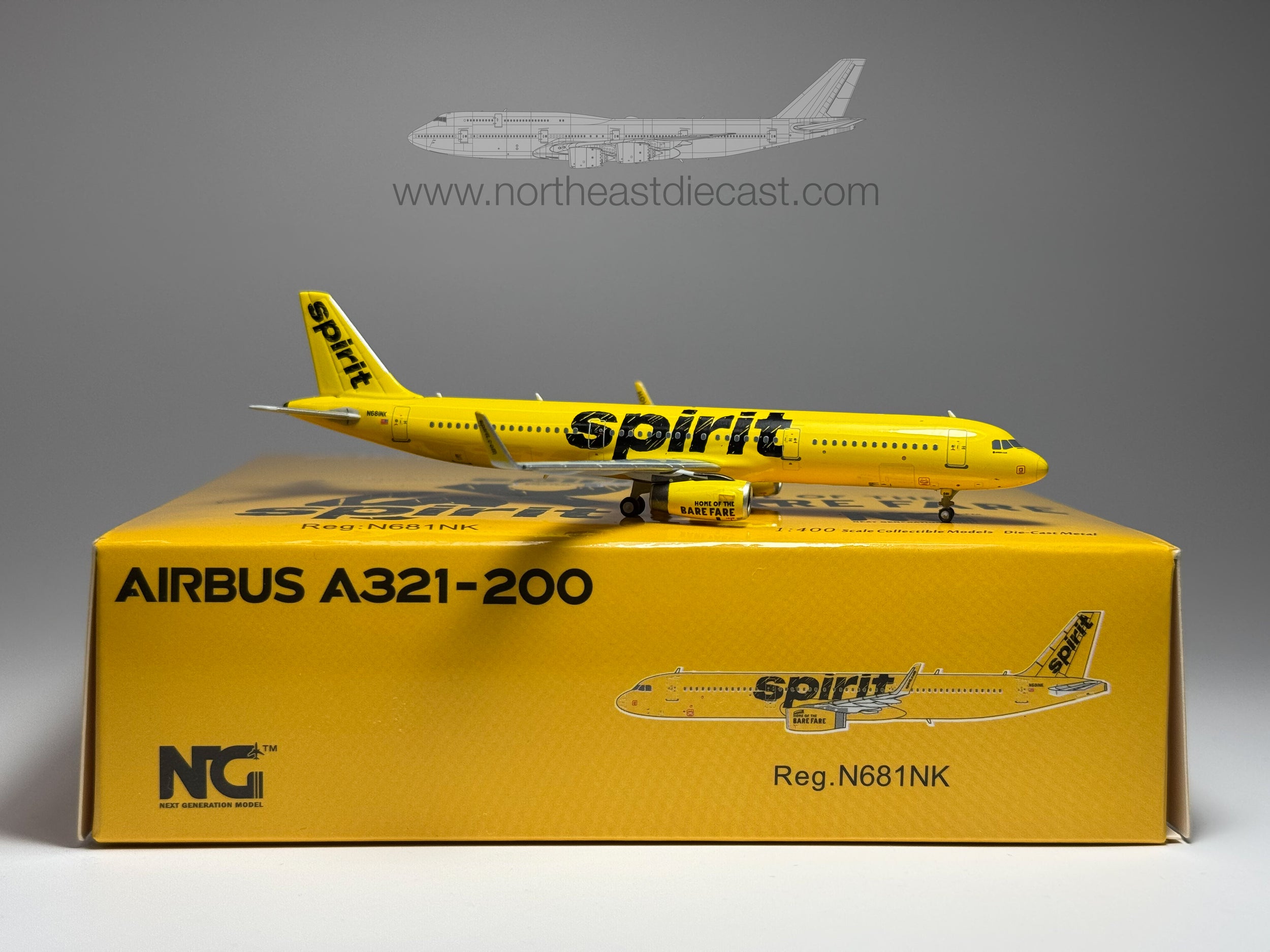 Spirit Airlines Airbus A321-200 1:400 NG Models N681NK (NG13016)