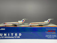 Jet-X 1:400 United Airlines Boeing 727-100/727-200 N7004U/N7641U Saul Bass JX043