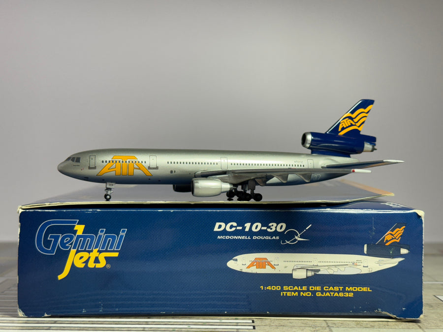 Gemini Jets 1:400 ATA Airlines Douglas DC-10-30 N701TZ yellow titles GJATA632