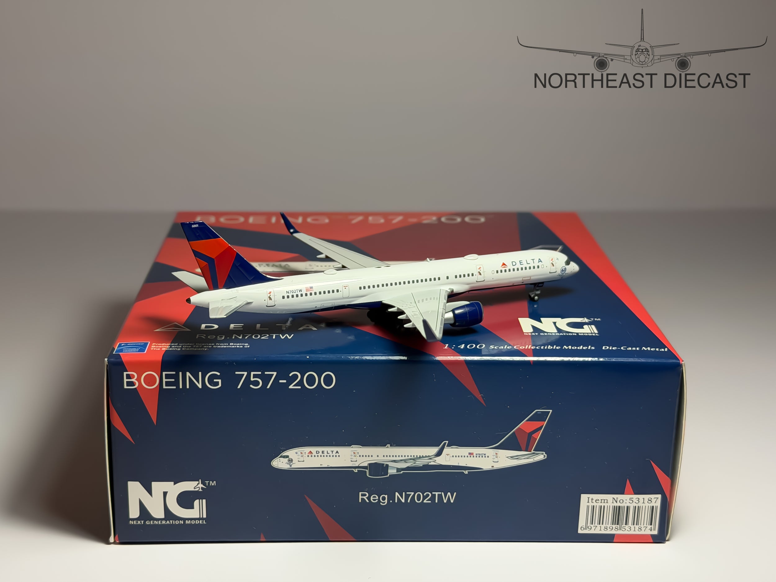 Delta Air Lines Boeing 757-200 1:400 NG Models N702TW (NG53187)