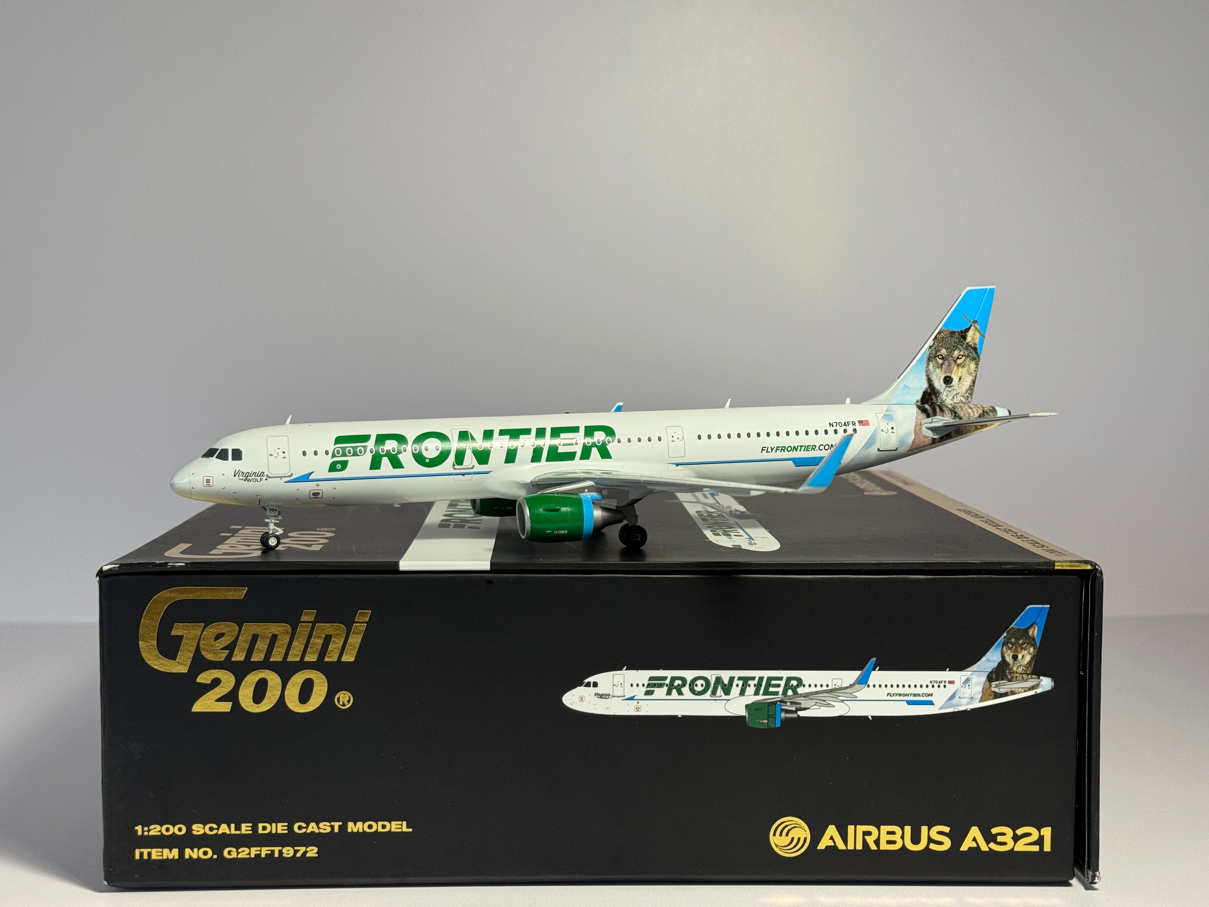Gemini Jets 1:200 Frontier Airbus A321 N704FR Wolf G2FFT972