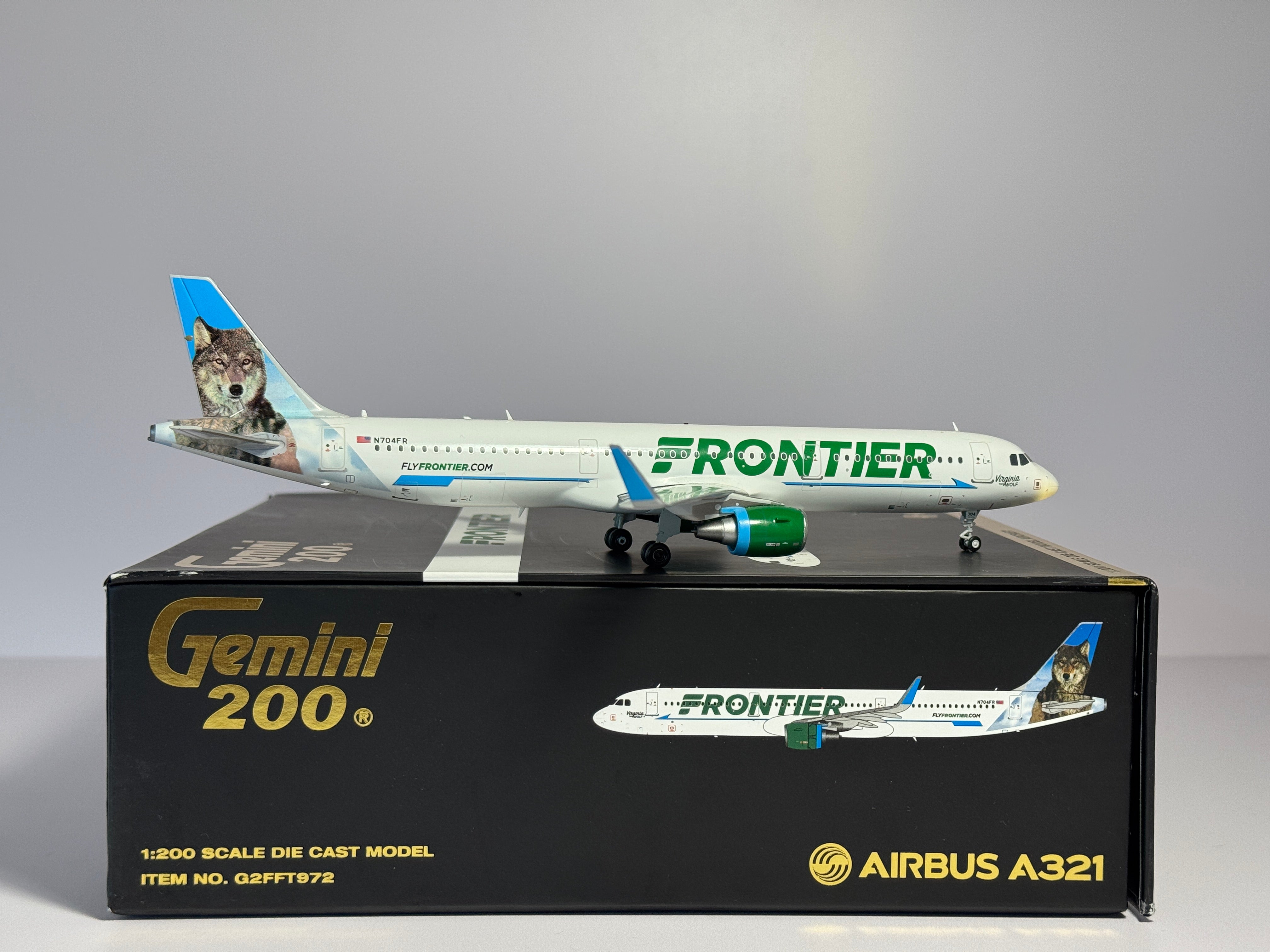Gemini Jets 1:200 Frontier Airbus A321 N704FR Wolf G2FFT972