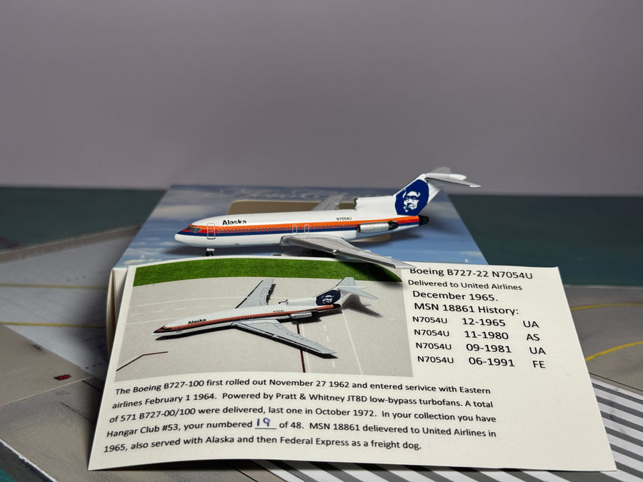 Aeroclassics 1:400 Alaska Boeing 727-100 N7054U Saul Bass Hangar Club