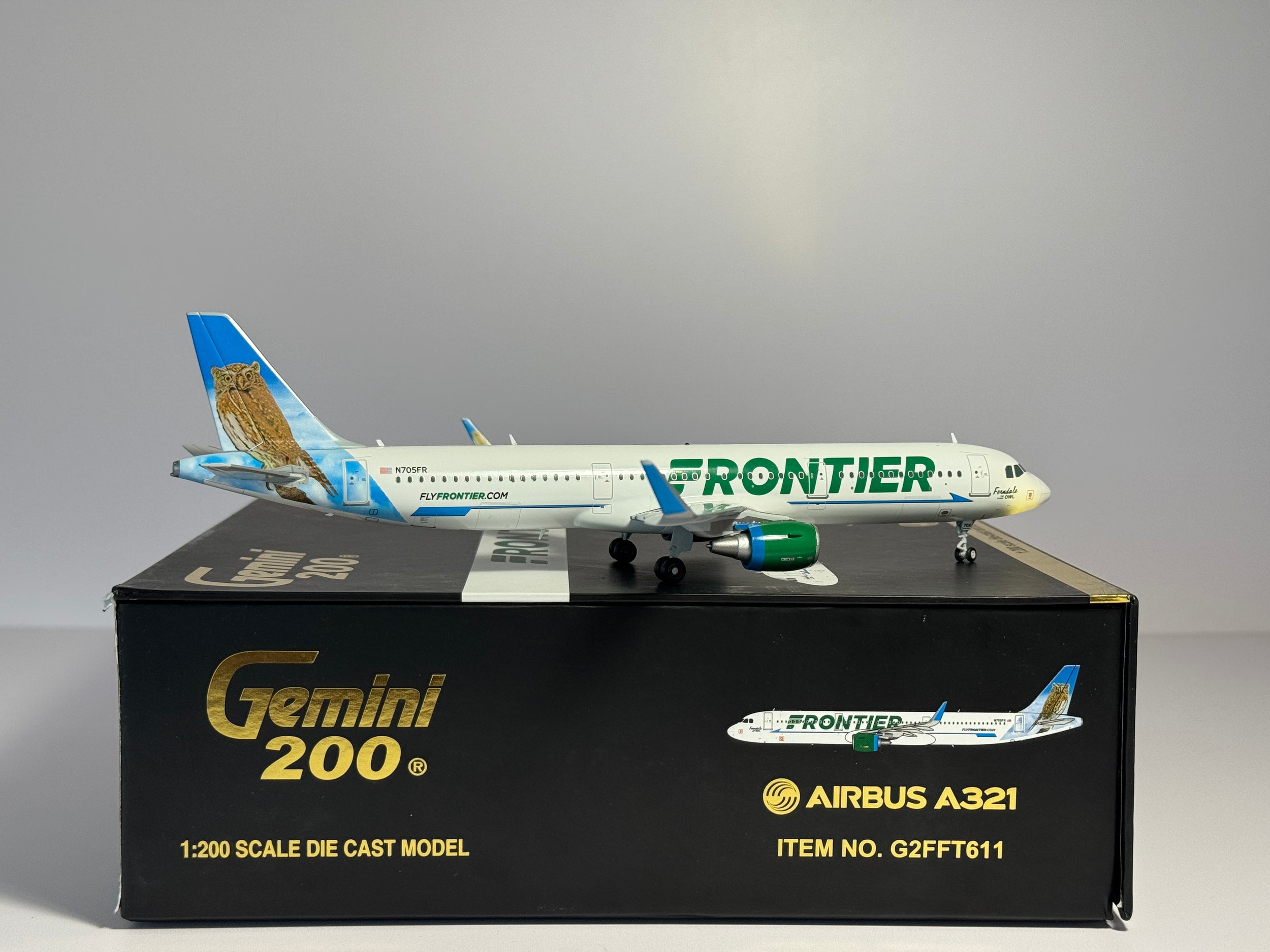 Gemini Jets 1:200 Frontier Airbus A321 N705FR Pygmy Owl G2FFT611