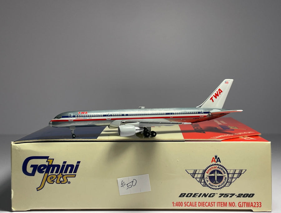 Gemini Jets 1:400 TWA Boeing 757-200 N708TW AA polished hybrid GJTWA233