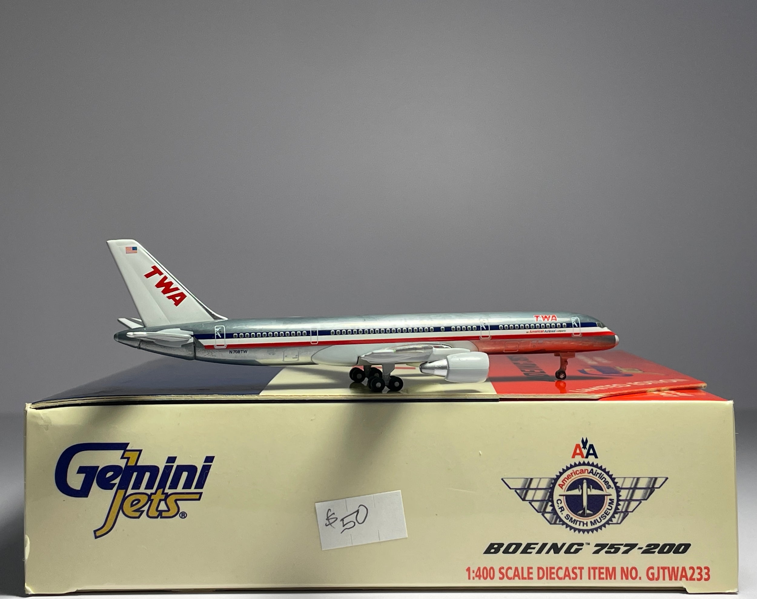 Gemini Jets 1:400 TWA Boeing 757-200 N708TW AA polished hybrid GJTWA233