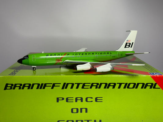 Inflight200 Braniff Boeing 707-320 N7097 Green 'Peace on Earth' IF70025
