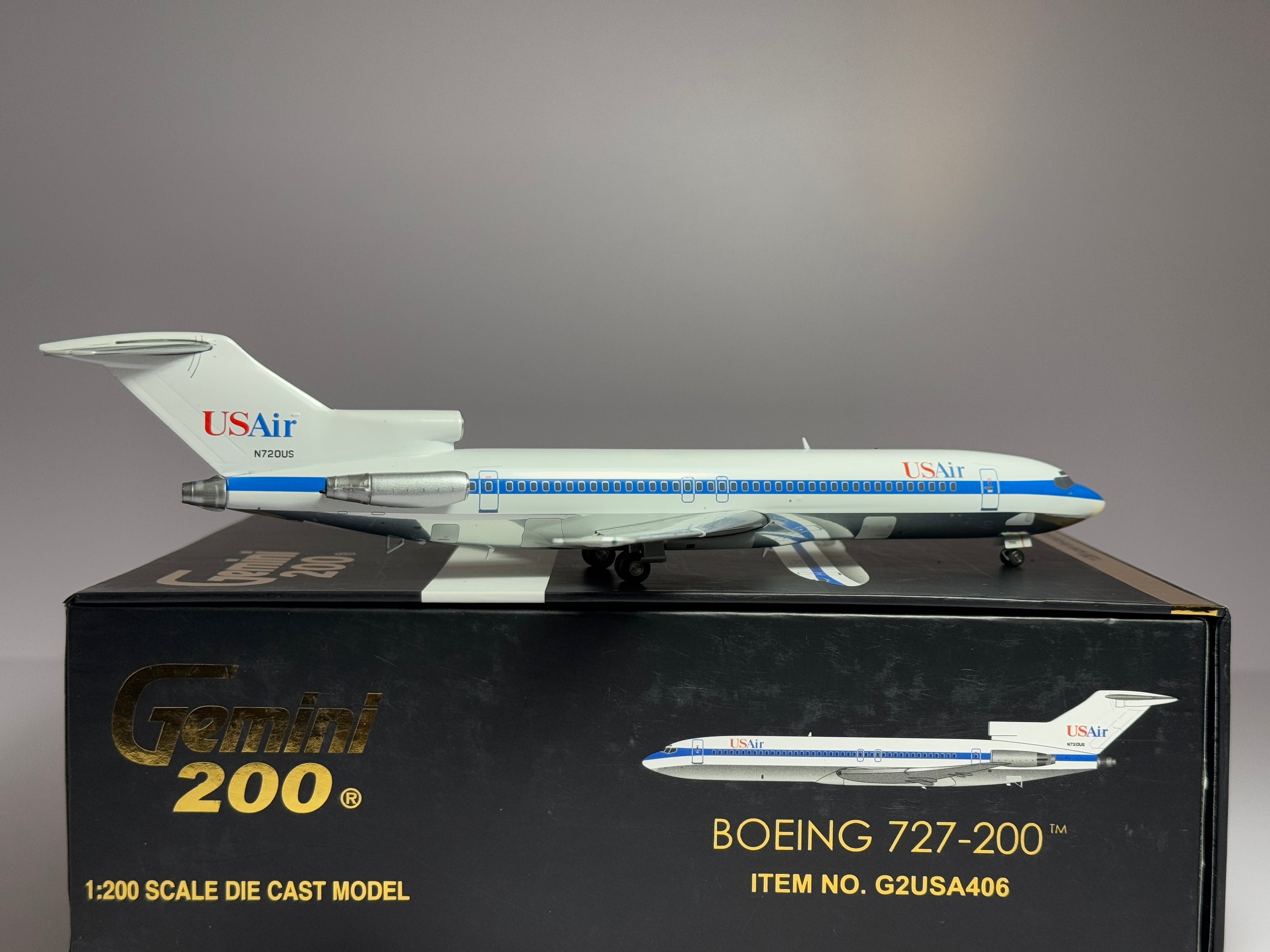 Gemini Jets 1:200 USAir Boeing 727-200 N720US 1980s scheme G2USA406