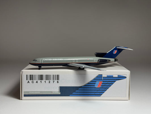 Aeroclassics 1:400 United Airlines Boeing 727-200 N7288U Battleship Grey AC411276A