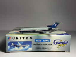 Gemini Jets 1:400 United Airlines Boeing 727-200 N7291U Battleship Grey GJUAL114
