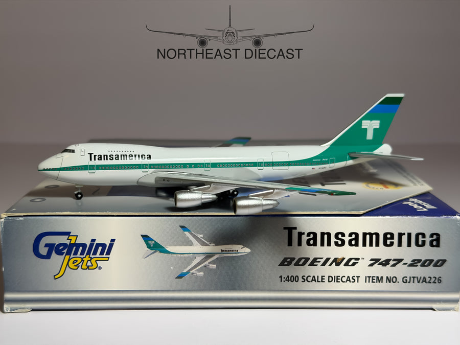 Transamerica Boeing 747-200 1:400 Gemini Jets N742TV (GJTVA226)