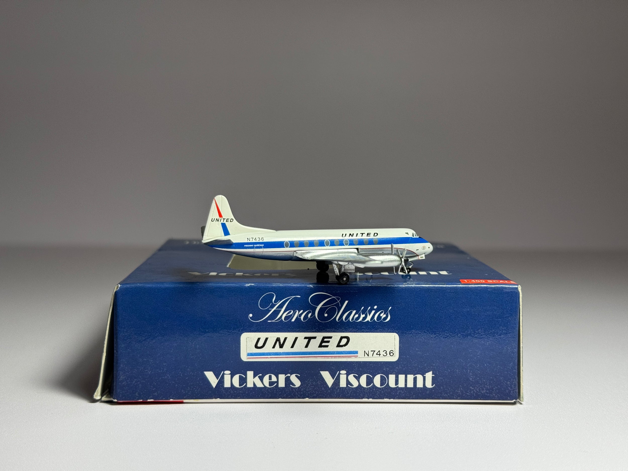Aeroclassics 1:400 United Airlines Vickers Viscount 700 N7436 Mainliner ACN7436