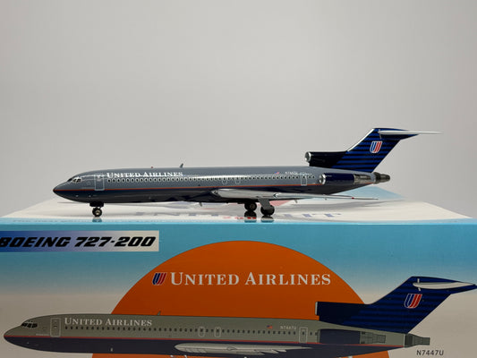Inflight200 United Airlines Boeing 727-200 N7447U Battleship Grey IF722UA7447