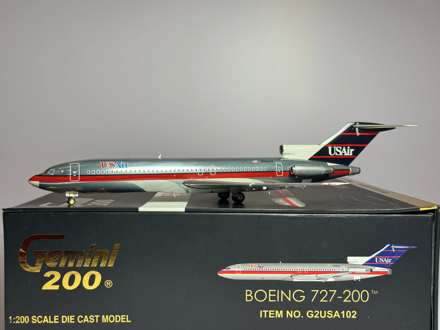 Gemini Jets 1:200 USAir Boeing 727-200 N745US Polished G2USA102