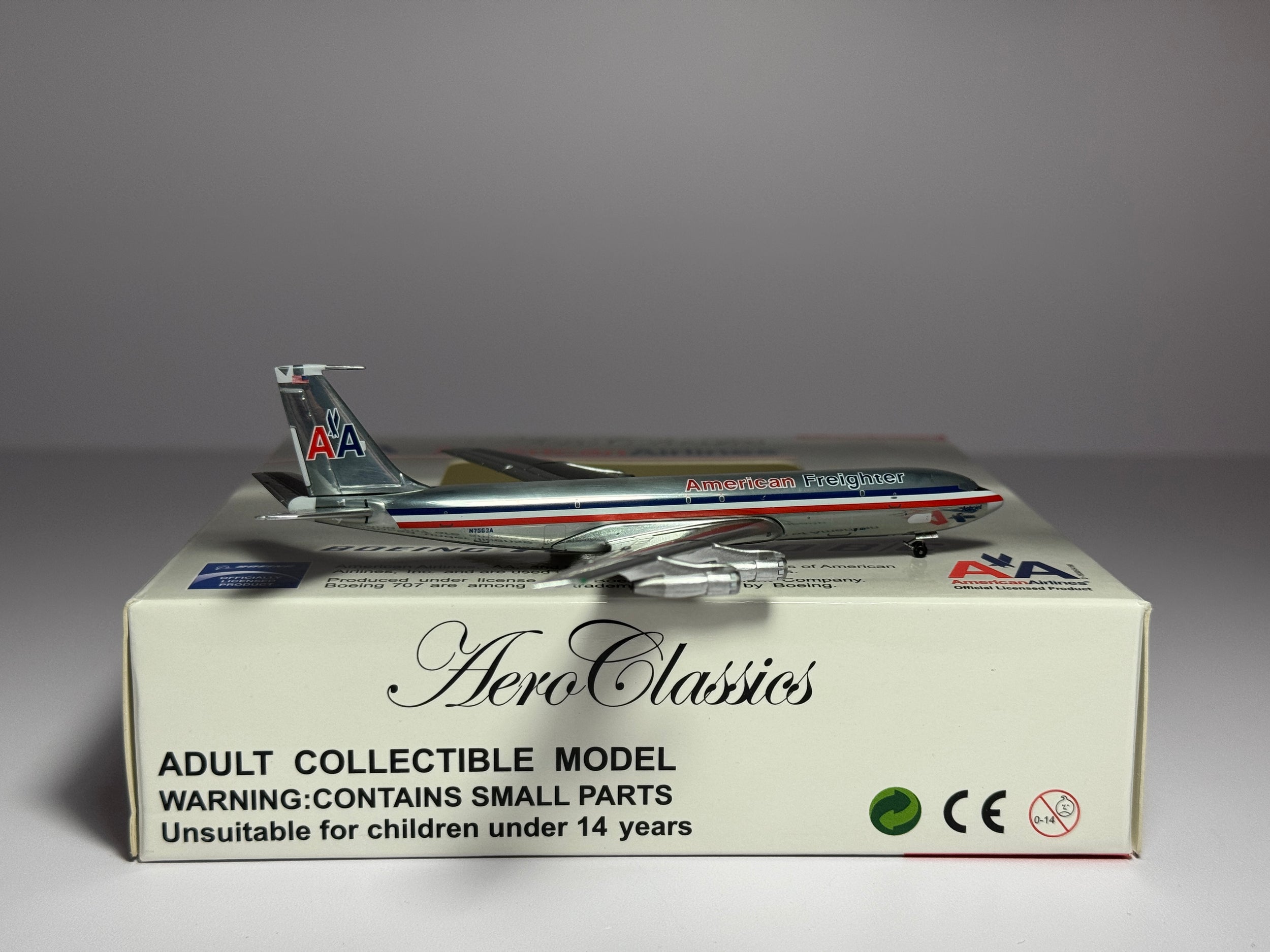 Aeroclassics 1:400 American Freighter Boeing 707-320 N7563A Polished ACN7563A