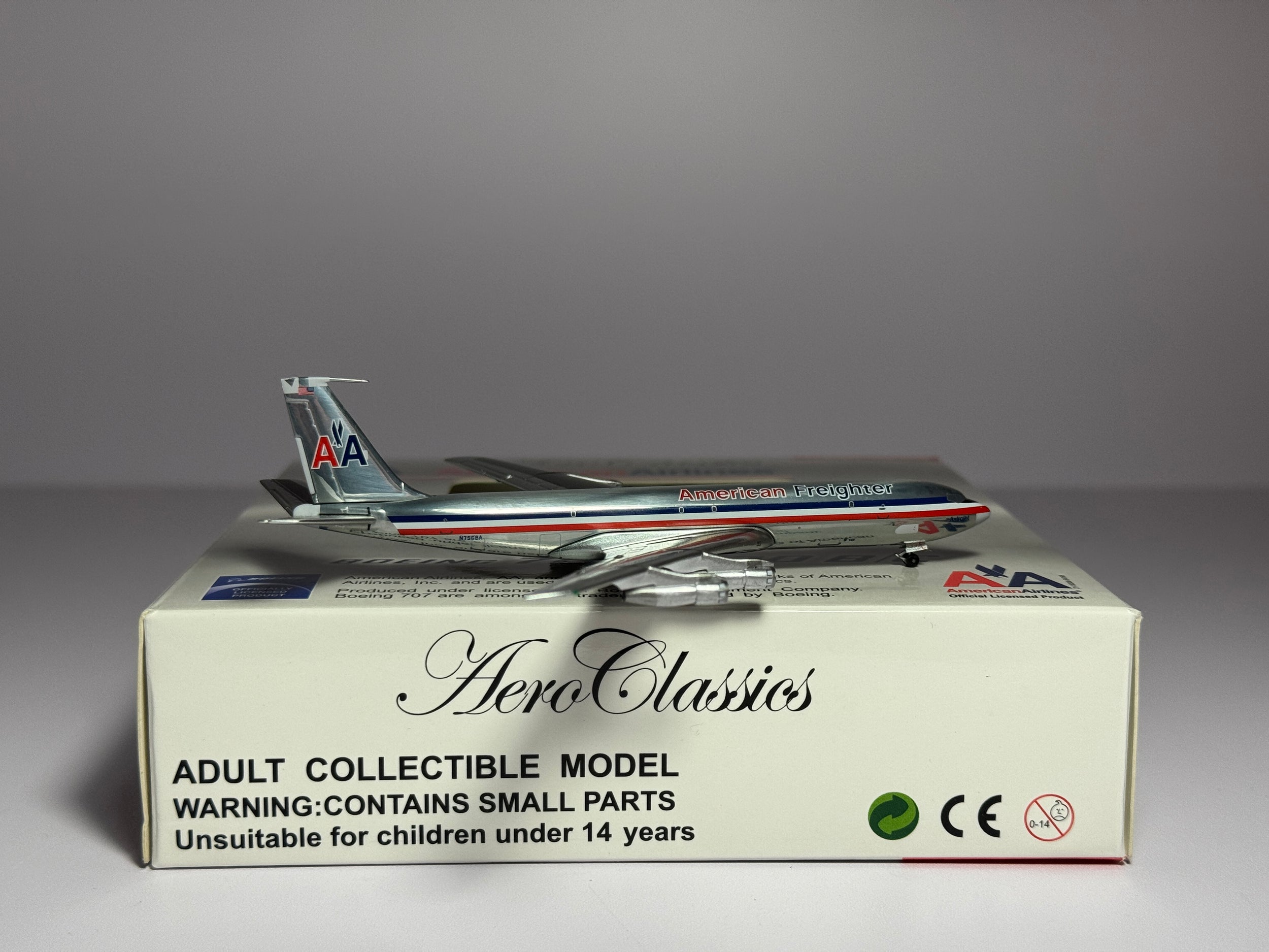 Aeroclassics 1:400 American Freighter Boeing 707-320 N7568A Polished ACN7568A