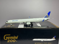 Gemini Jets 1:200 United Airlines Boeing 757-300 N75858 Post Merger G2UAL498